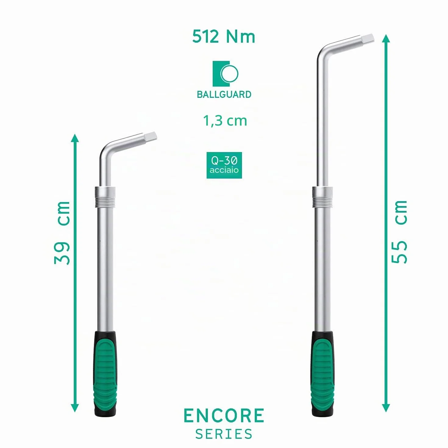 WIESEMANN 1893 Zestaw 4 kluczy teleskopowych do nakrętek kół 17/19 mm 21/23 mm z przedłużką 0,5 cala