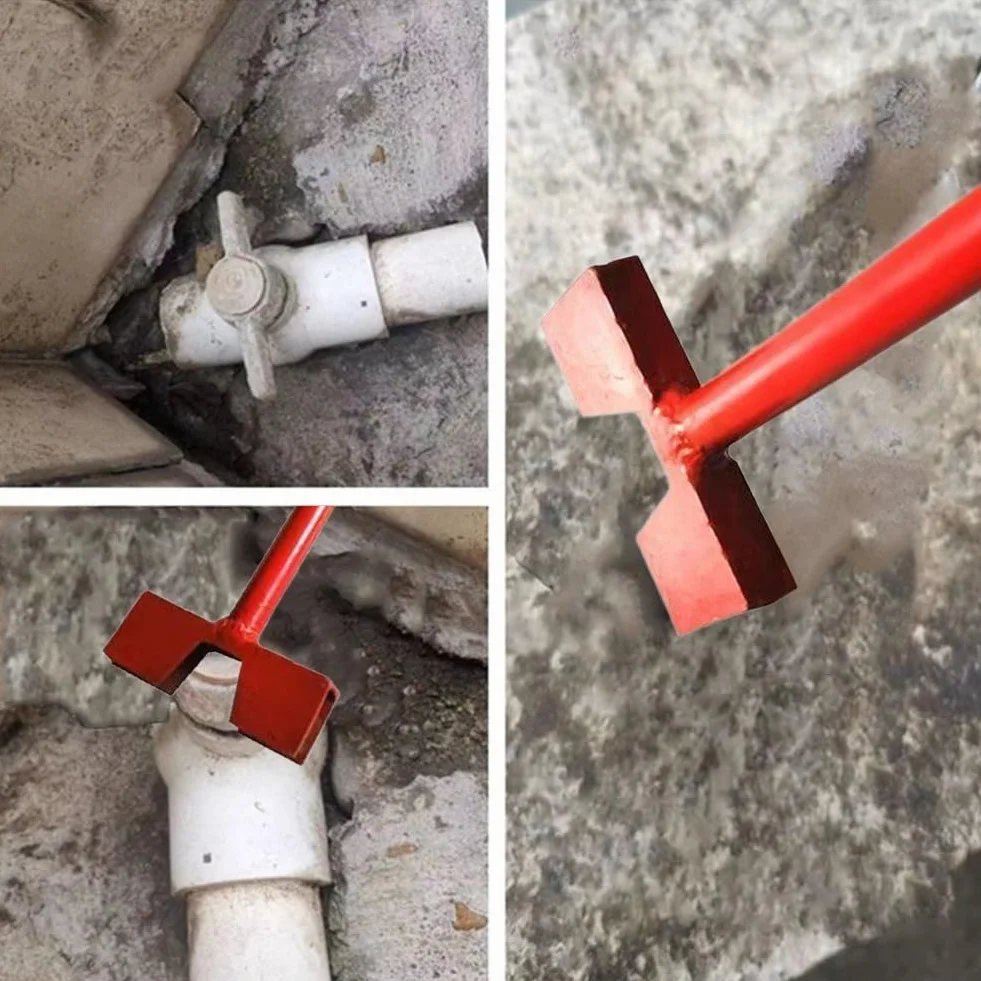 Asta di prolunga per valvola a sfera in acciaio PVC, stelo di estensione per pozzi profondi, 30 cm, 60 cm, maniglia a doppio orecchio, design a tubo rotondo, maniglia a T per operazioni di condotte