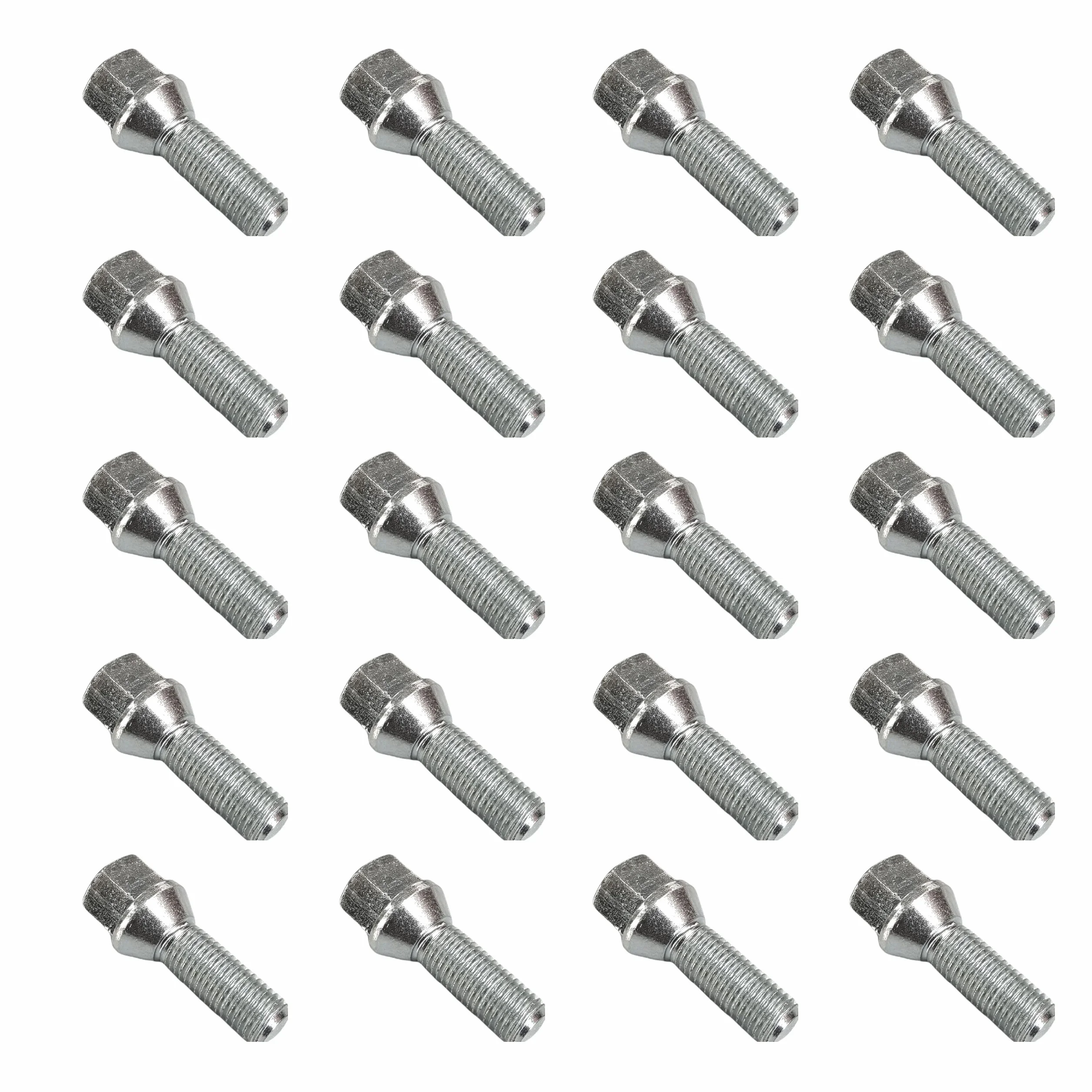 TRACER - 20 bulloni per ruota M12 x 1,25, 28 mm, sede conica, 60° compatibile con Citroen