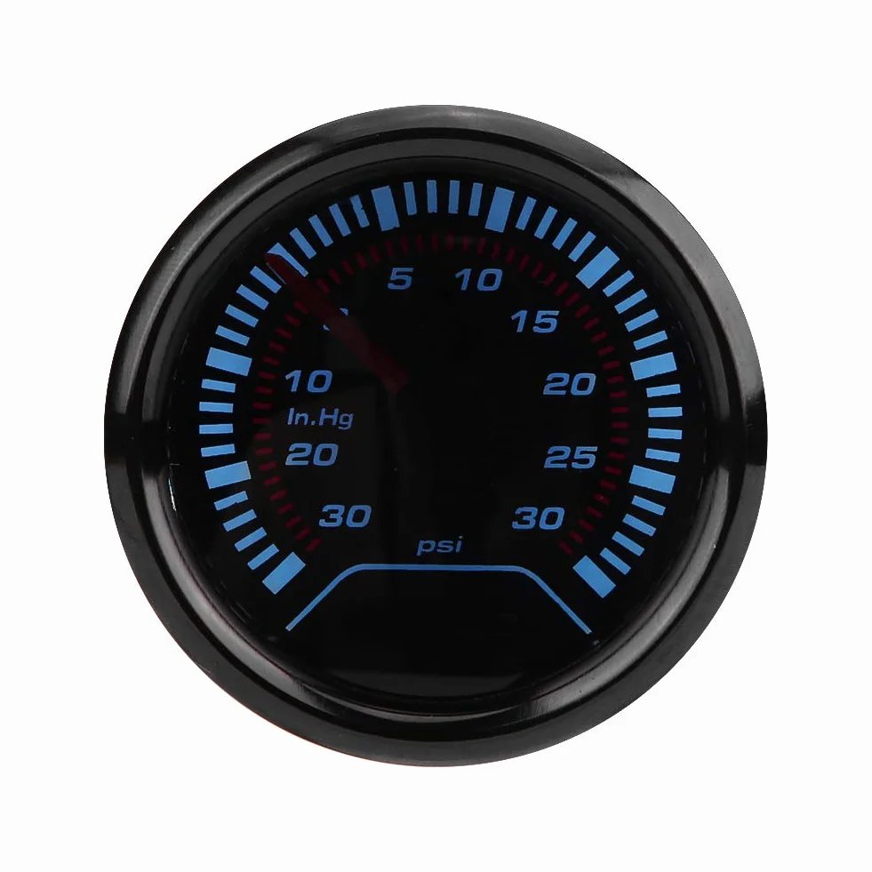 Aramox Manometro Turbo Boost universale 52 mm, quadrante fumé, Kit manometro turbo digitale