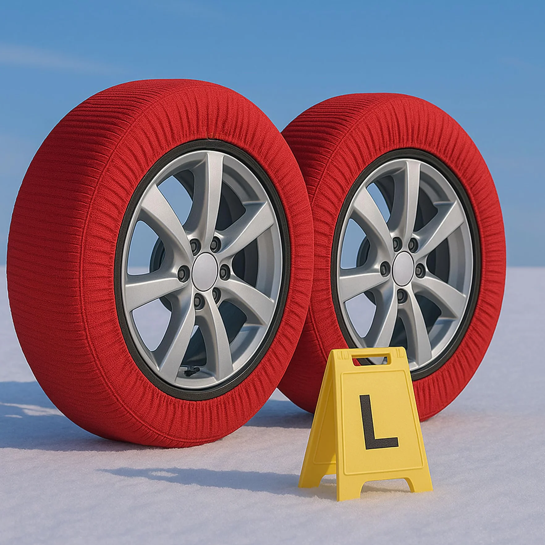CARALL Calze da Neve Omologate Italia Rosso Misura L Catene Tessili