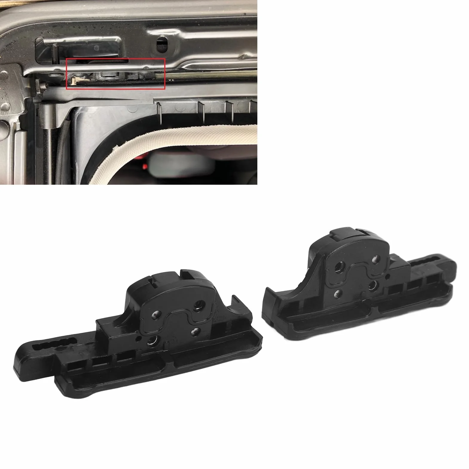 Headerbs Staffa Soffitto Slideway, 2 Pezzi Staffa Soffitto Slideway Resistente al Sole 77368445, 77368446 Staffa Soffitto Slideway con Clip a Prova di Sole Sinistra Destra per