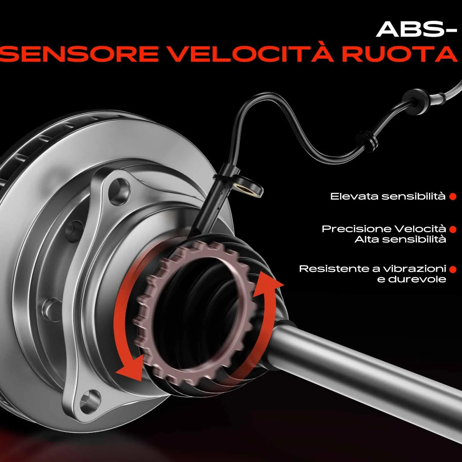 Frankberg 2x Sensori Velocità Ruota Sensore ABS Compatibile con V-Class W447 Vito Tourer W447 Marco Polo Camper W447 Vito Mixto (Double Cabin) W447 Vito Furgone W447 Replace# A4479059501