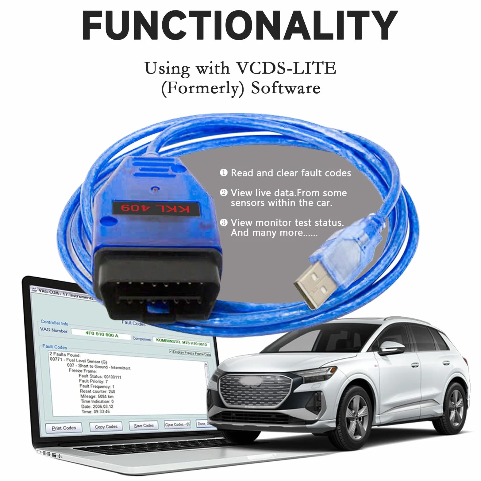Cavo USB OBD2 FTDI FT232RL per VW Audi Seat Skoda 1996+ ECU Scan Tool