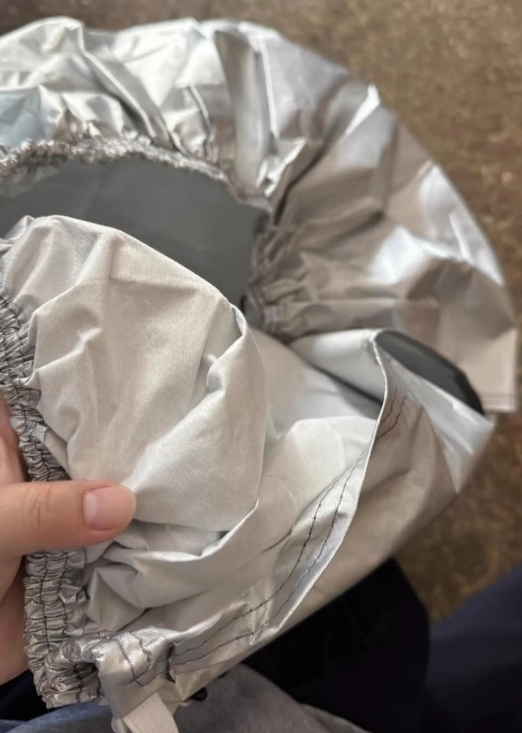 Copertura di protezione per pneumatici impermeabile in fibra di poliestere argento 27-29 pollici auto Jeep RV SUV rimorchio