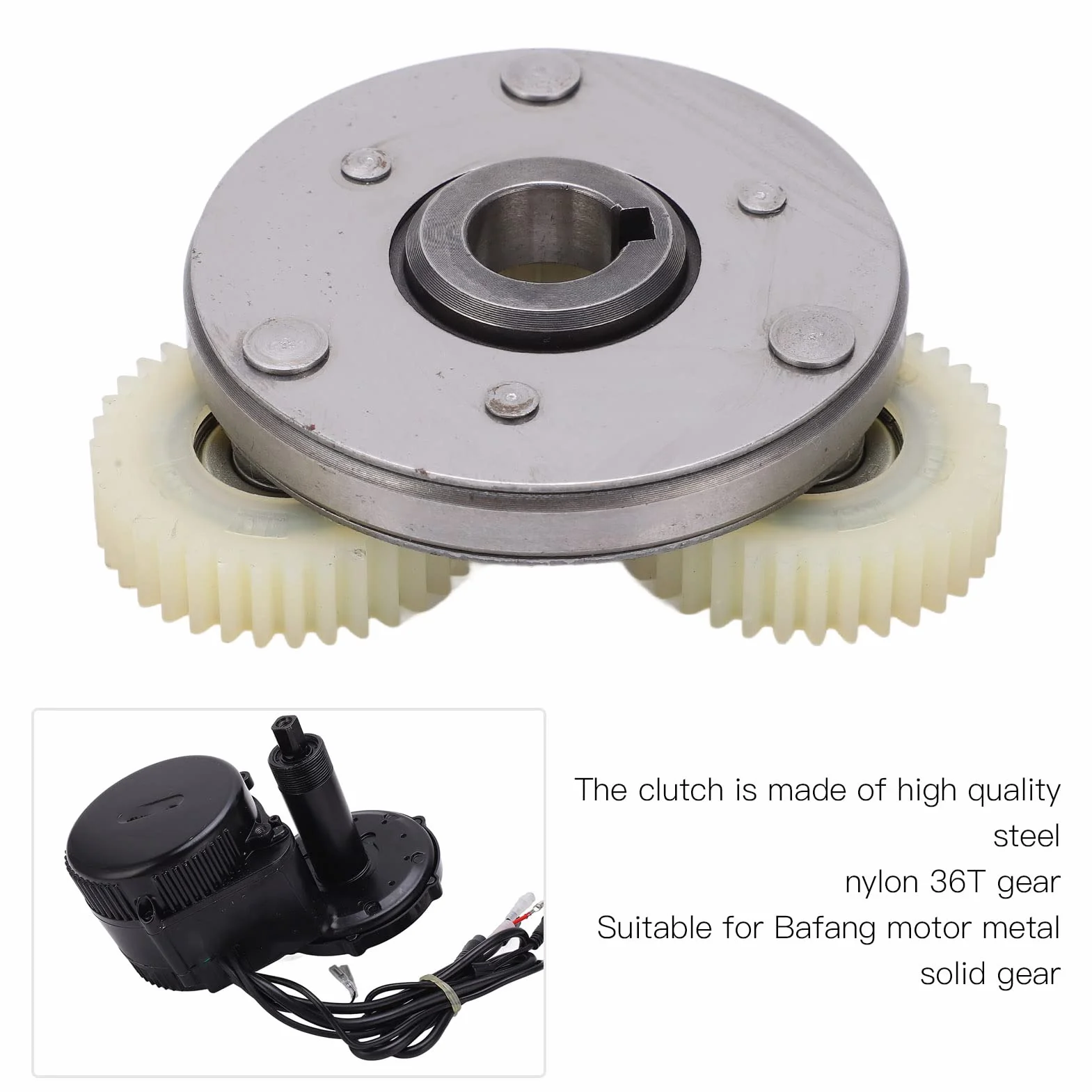 Keenso Kit Frizione Ingranaggi, Ingranaggi in Nylon 36T per Bici Elettrica e Kit Frizione da 70 Mm per Motore Centrale 250W 350W