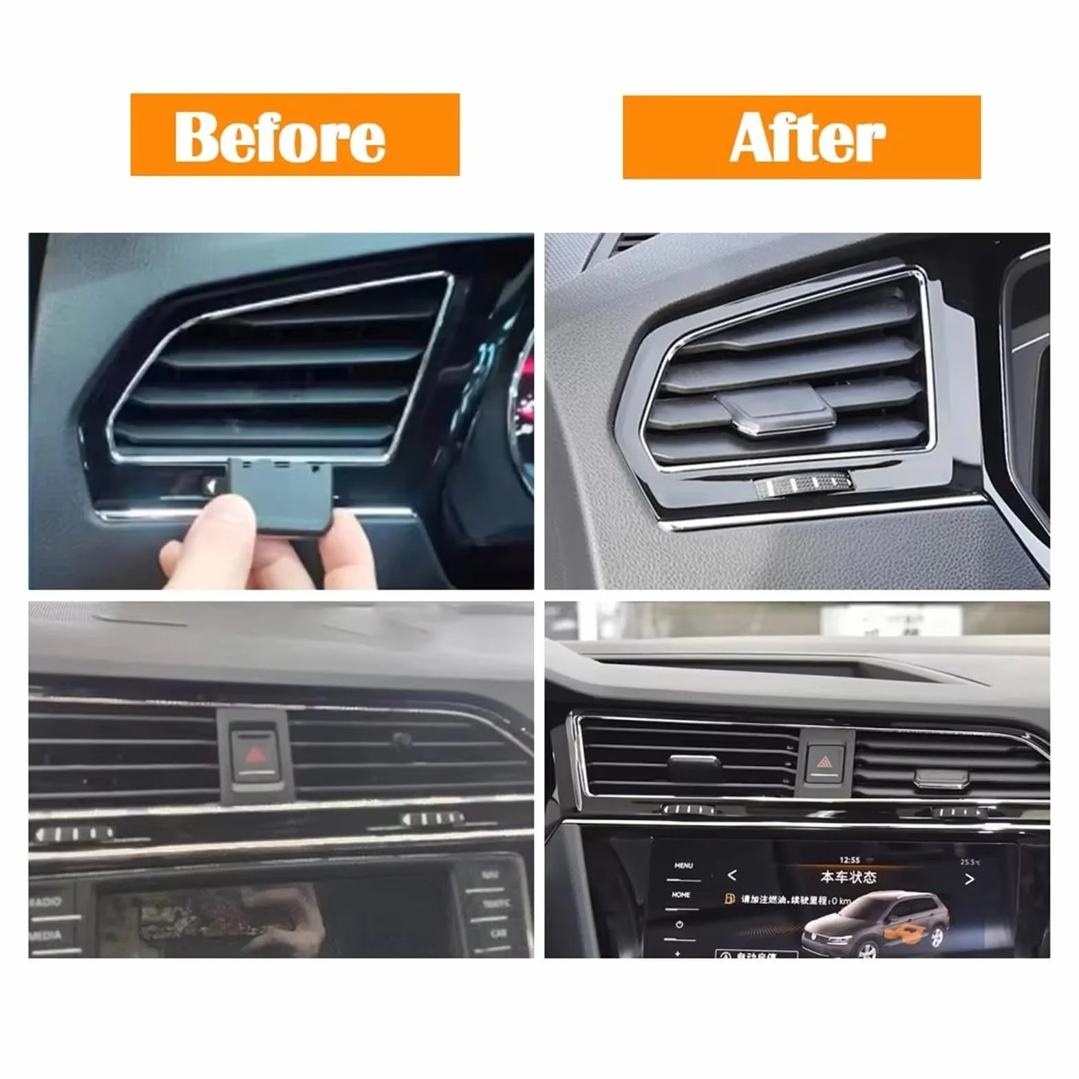 Bocchetta Aria Condizionata Per VW Per Tiguan LX 2017 2018 2019 2020 2021 2022 LHD RHD Kit Di Riparazione Per Presa D'aria Condizionata(RHD 4PCS SET)