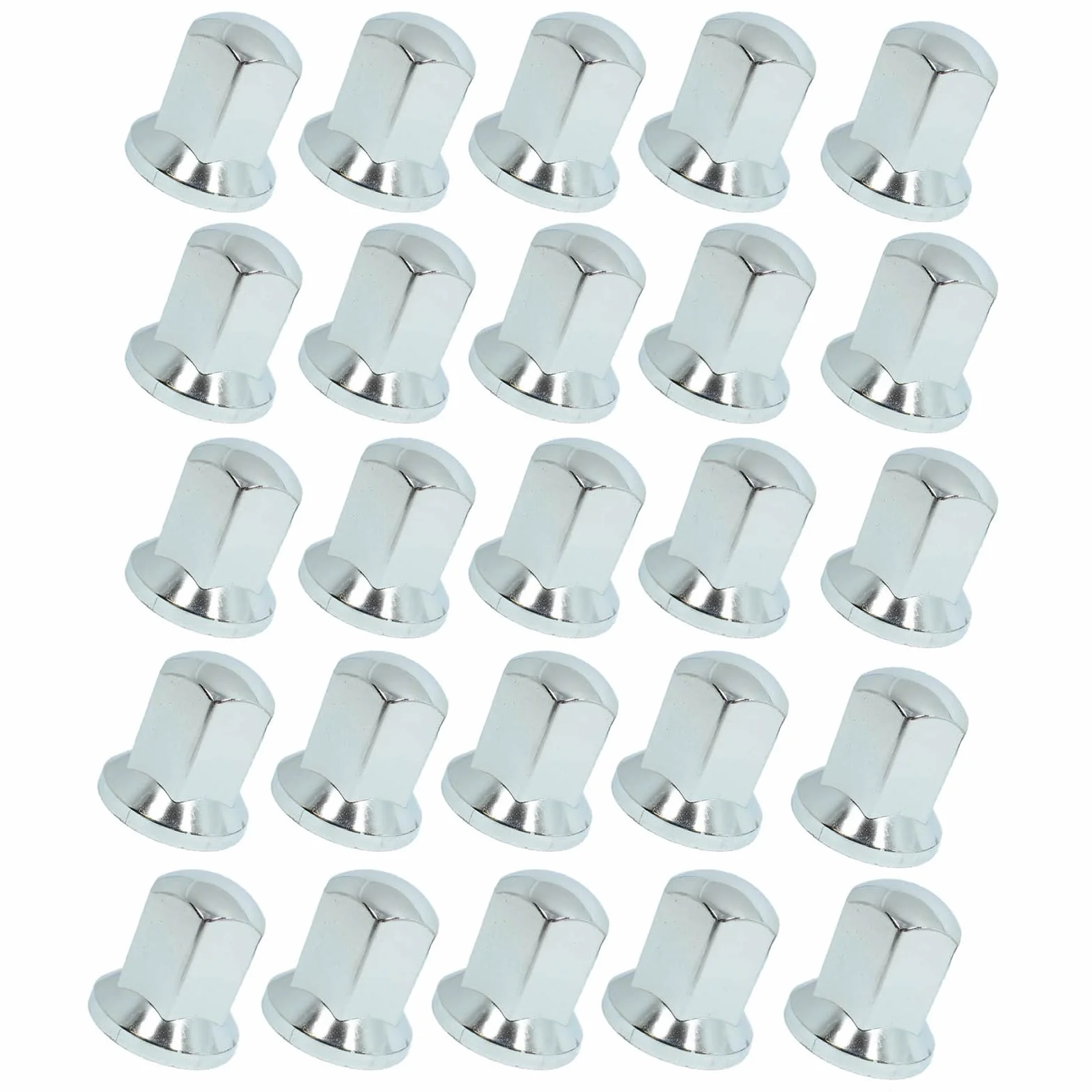 25x Tappi dado ruota lunghi 32 mm, cromati, in plastica, per rimorchio di camion