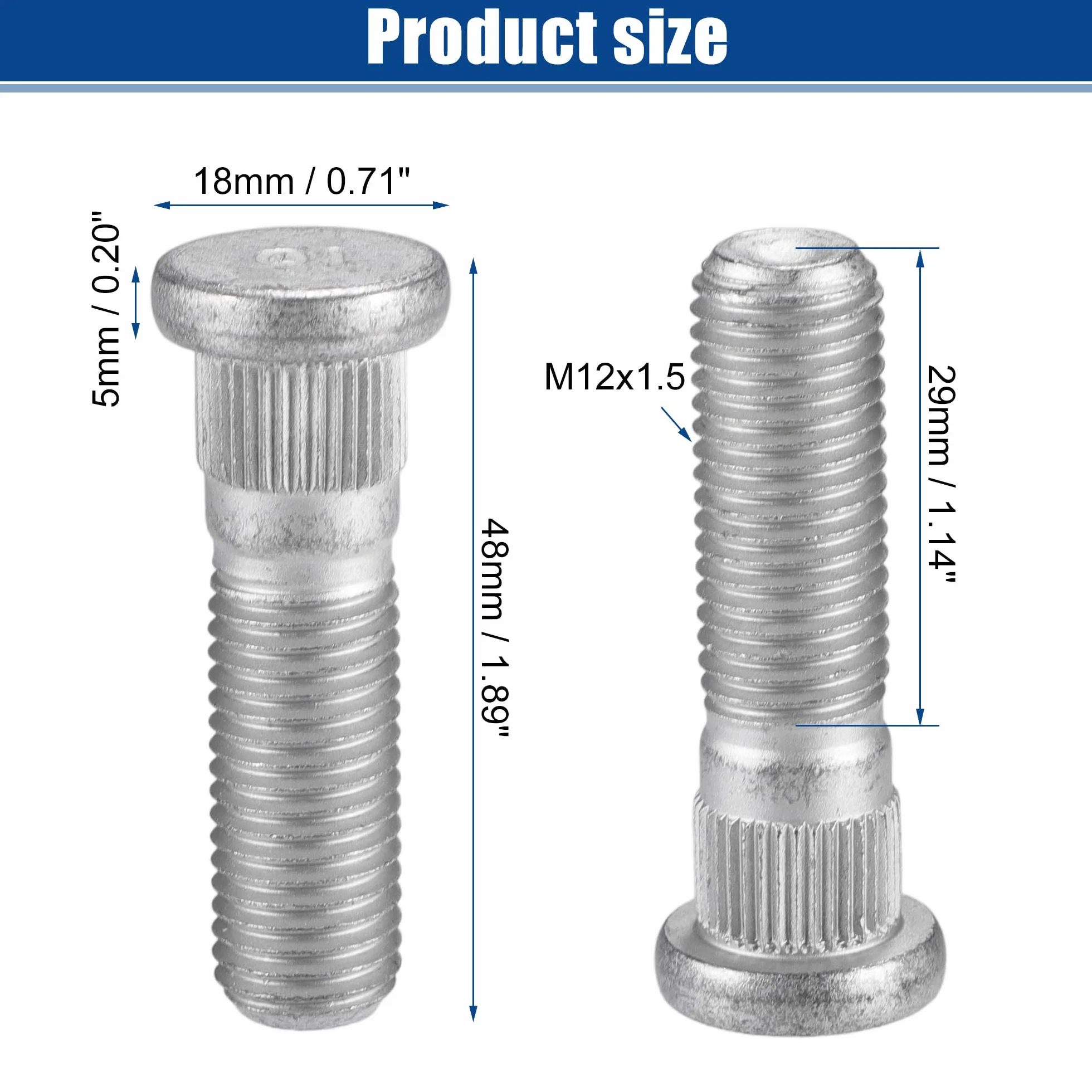 A ABSOPRO M12x1.5 Perno di Fissaggio per Ruota Adatto per Ford Focus No.J00Y33062-10 Pezzi