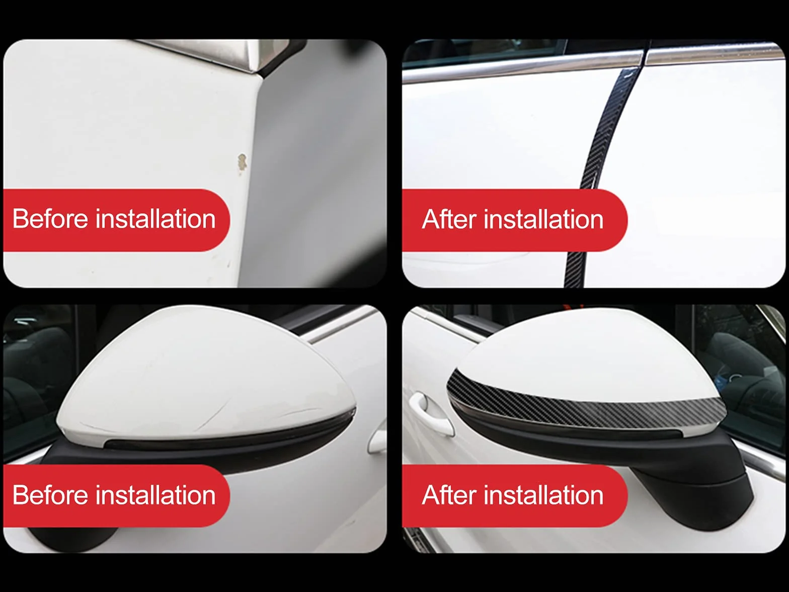 5D Fibra Di Carbonio Rivestimento Adesivo Car Sticker Auto 10cmX10m, Protezioni Per Davanzali Per Porte Auto In Fibra Di Carbonio Universali Autoadesive Per Auto Protettive (Fibra di carbonio nera)