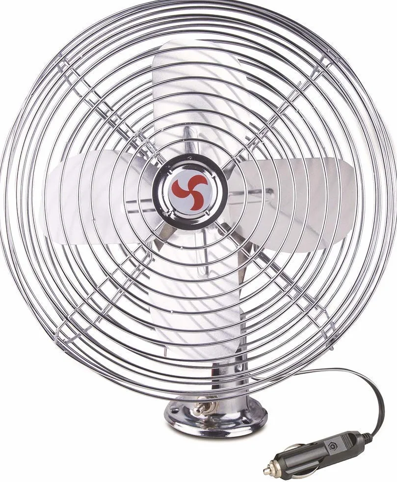 Wehmann Ventilatore Jumbo 24 V 24 Volt diametro 23 cm 8" metallo cromato