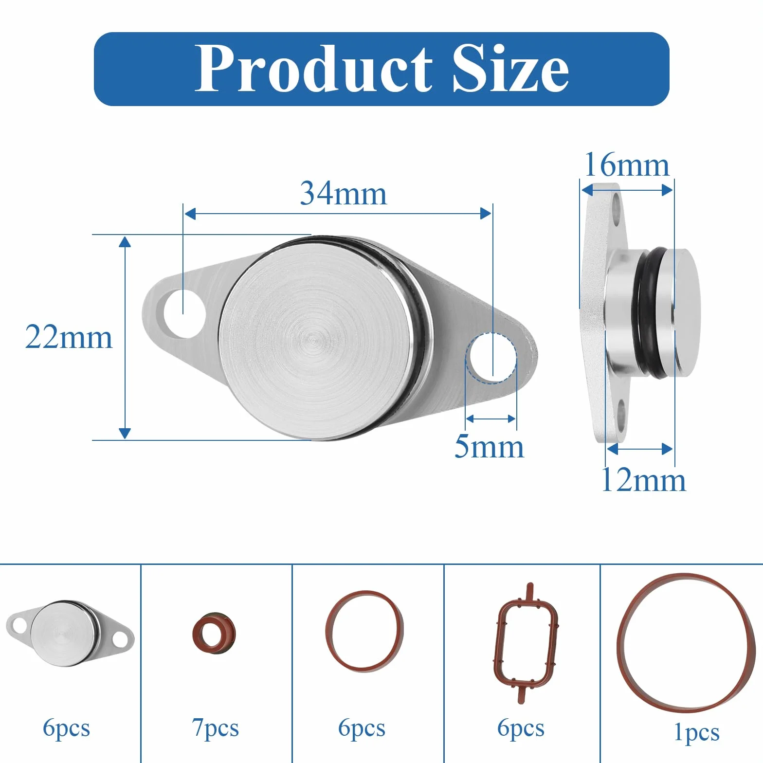 EFUTURETIME 6 Set di Guarnizione del Collettore di Aspirazione 22mm, Swirl Flap di Riparazione per E87 E46 E90 E91 E92 E93 E39 E60 E83 E53