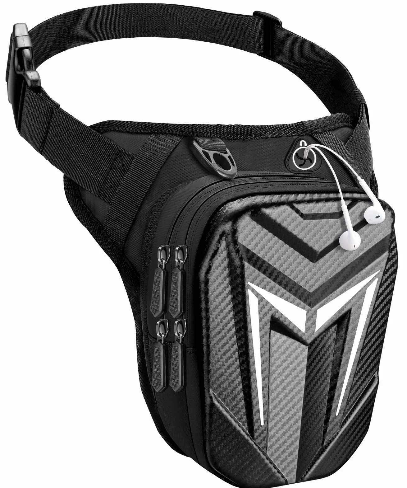 Mohard Marsupio Moto Espandibile EVA Borsa Cintura Cosciale Regolabile Borse Serbatoio Moto Striscia Riflettente