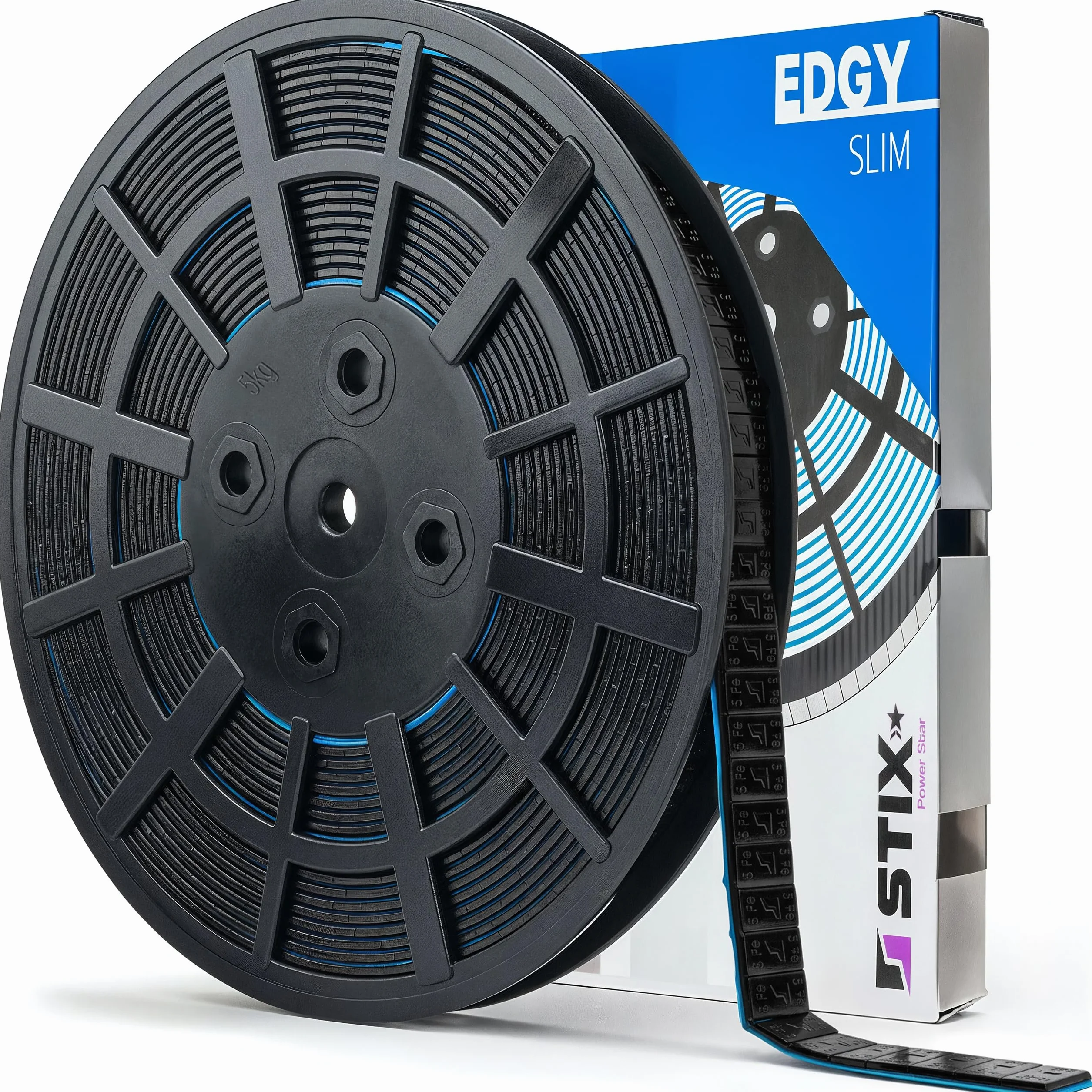 Stix Automotive Equipment - Pesi Adesivi di bilanciamento - Rotolo da 6 kg - 1200 x 5 g - Edgy - Slim - Autoadesivo - Nero