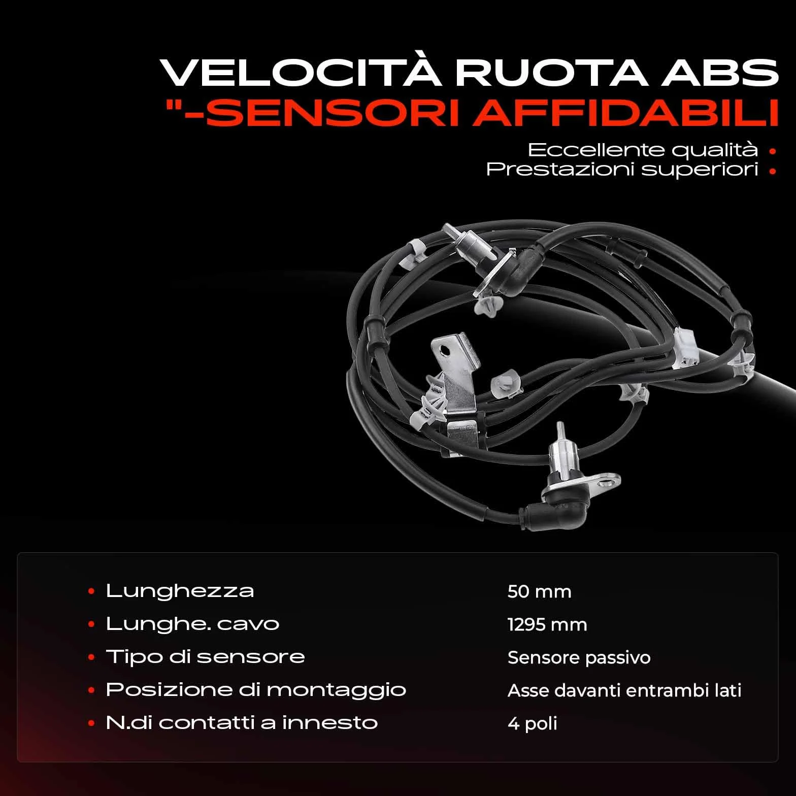 Frankberg Sensore Velocità Ruota ABS Sensore ABS 4-Poli Compatibile con Jimny Veicolo fuoristrada Chiuso SN Jimny SUV SN Replace# 818069260,5620081A40