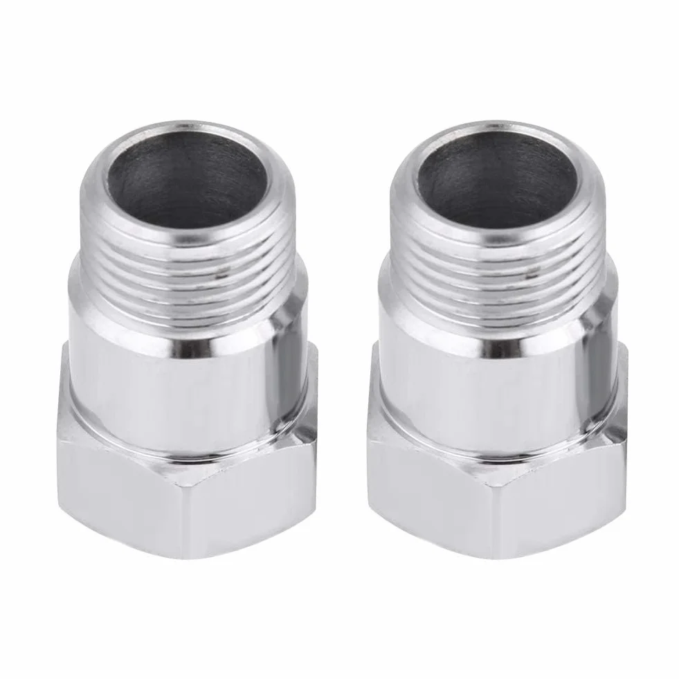 Adattatore sensore ossigeno 32mm M18 * 1,5 2 pezzi prolunga O2 argento