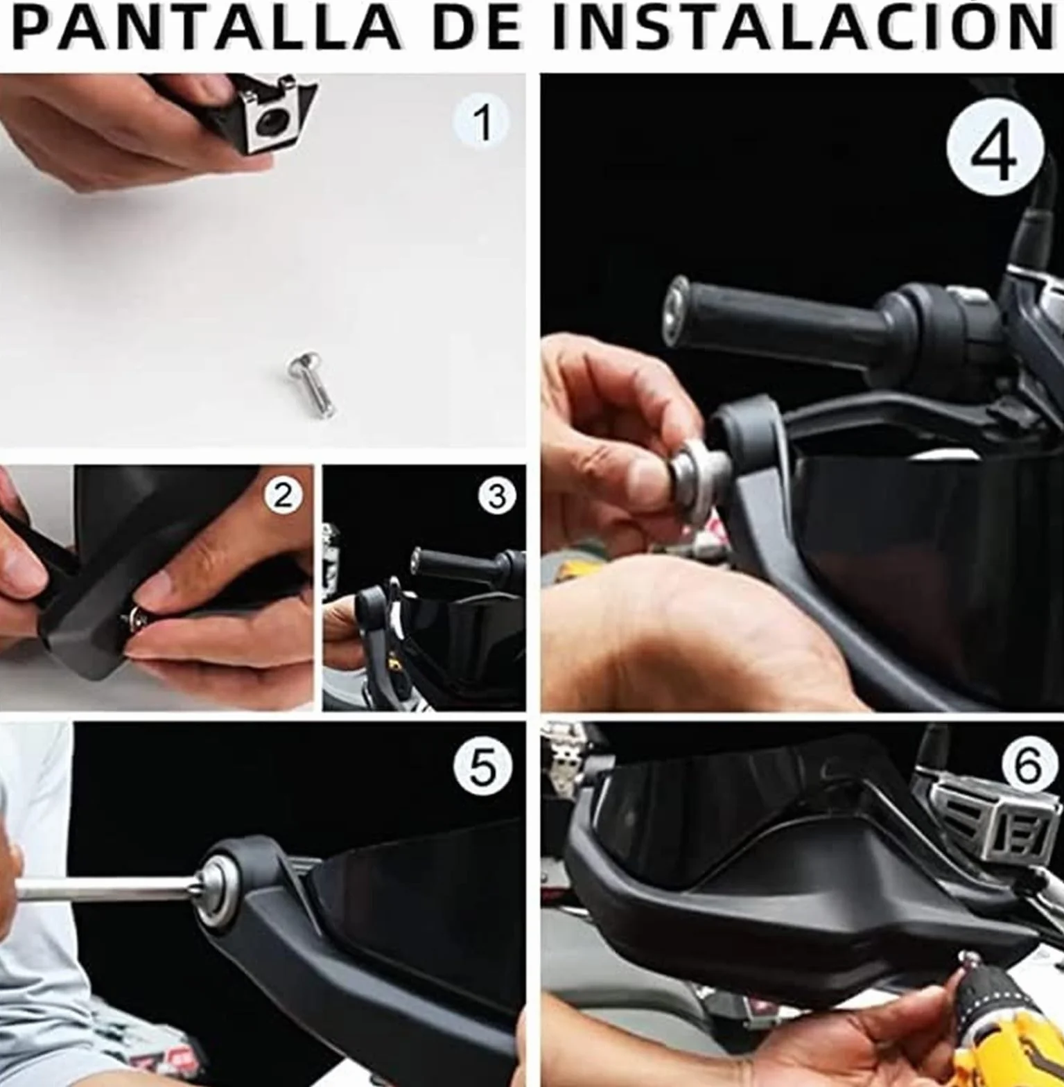 Paramani in Carbonio Scudo Protezione della Mano Parabrezza per BMW R 1250 GS R1250GS Adventure 2019-2023 Black