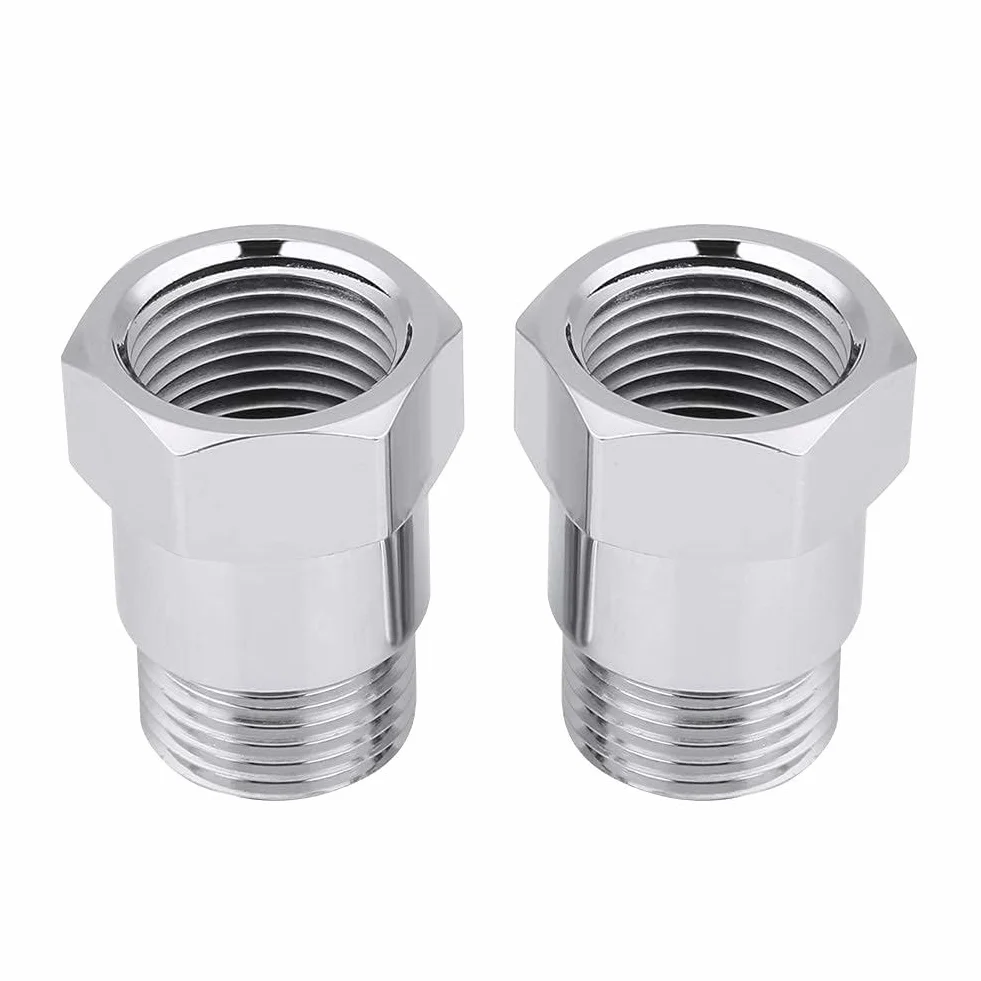 Adattatore sensore ossigeno 32mm M18 * 1,5 2 pezzi prolunga O2 argento