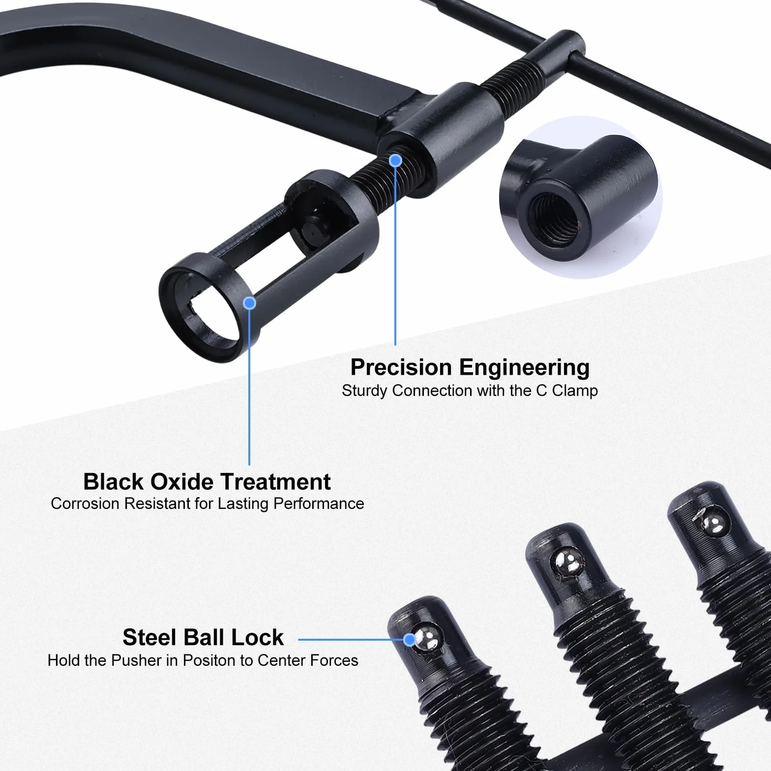 FreeTec 12 Pezzi Compressore Molle Valvole, 16-30mm Set Compressore Molle Valvole con Smerigliavalvole, Morsetto C Massiccio Attrezzo Compressore Molle della Valvola per Motore Moto Auto