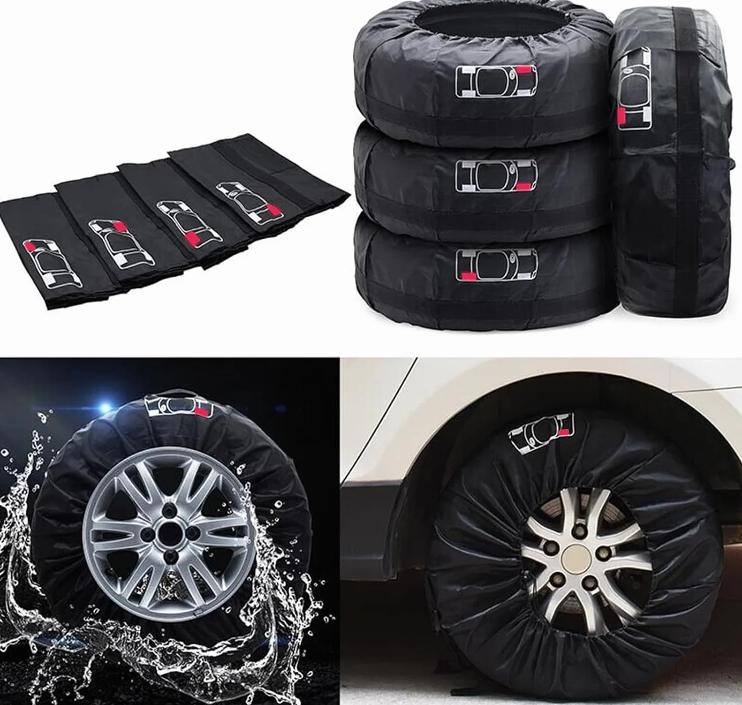 Coperture per Pneumatici Auto Impermeabili Antipolvere 18-22 Pollici Confezione da 4 Pezzi 80cm