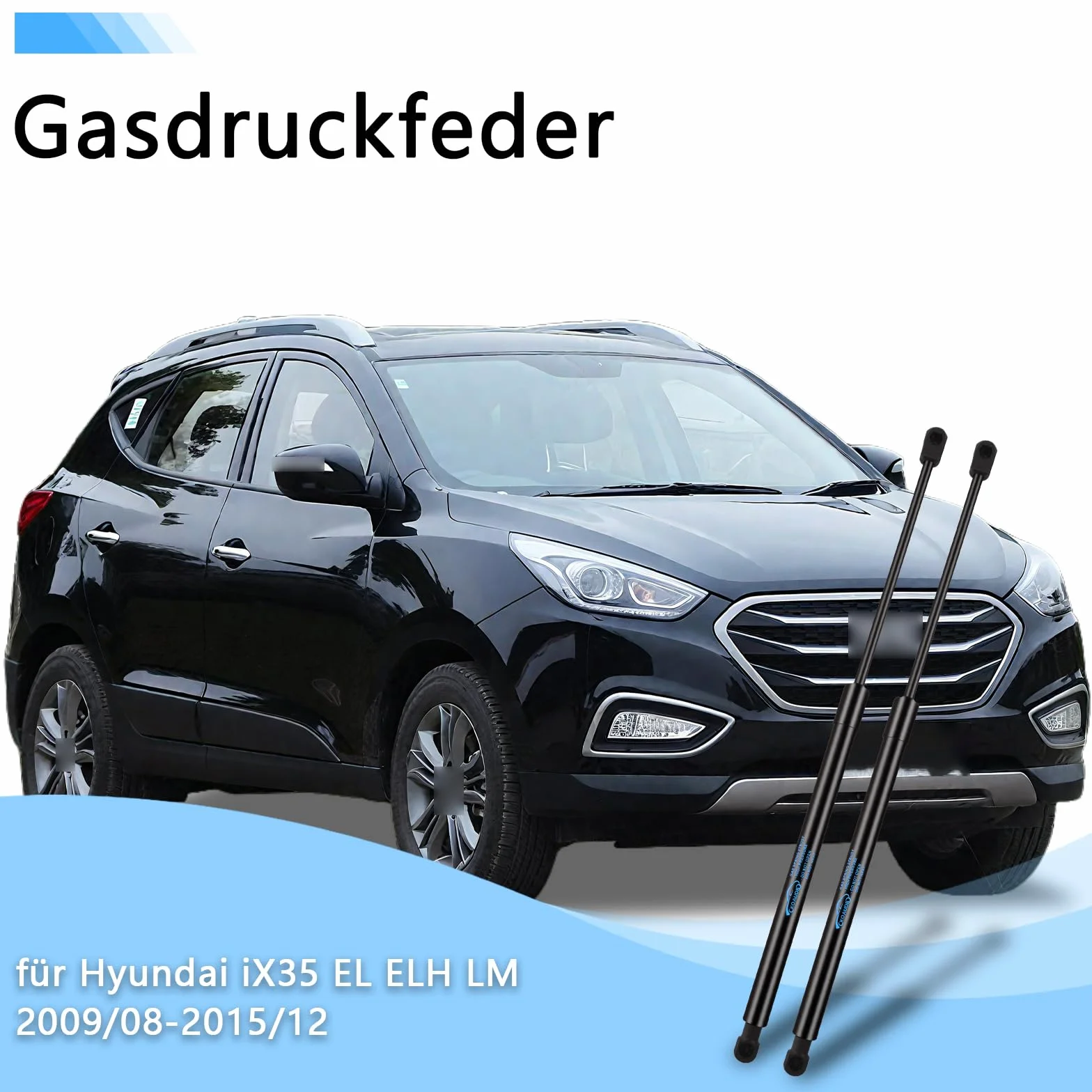 2X Pistoni Portellone Posteriore per Hyundai ix35 LM EL EL 2010-2019 Ammortizzatori Posteriori Molle a Gas Pistoncini Portellone Sostituire #81770-2Y000, 81780-2Y000, 2110248, 8710 43234