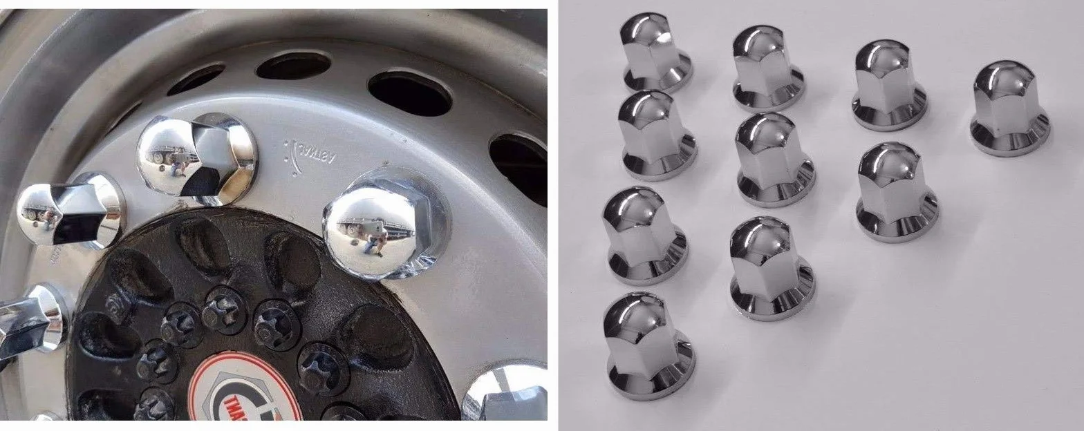 Tappi per dadi in plastica cromata 32 mm do ruote camion