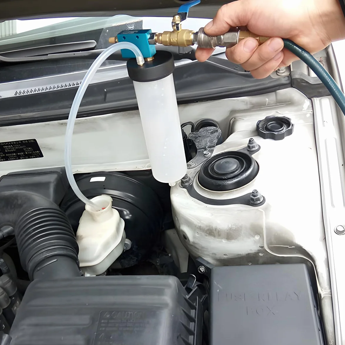 JNNJ Strumento per Scarico Liquido Freni, Pompa di Aspirazione per Spurgo Olio Auto