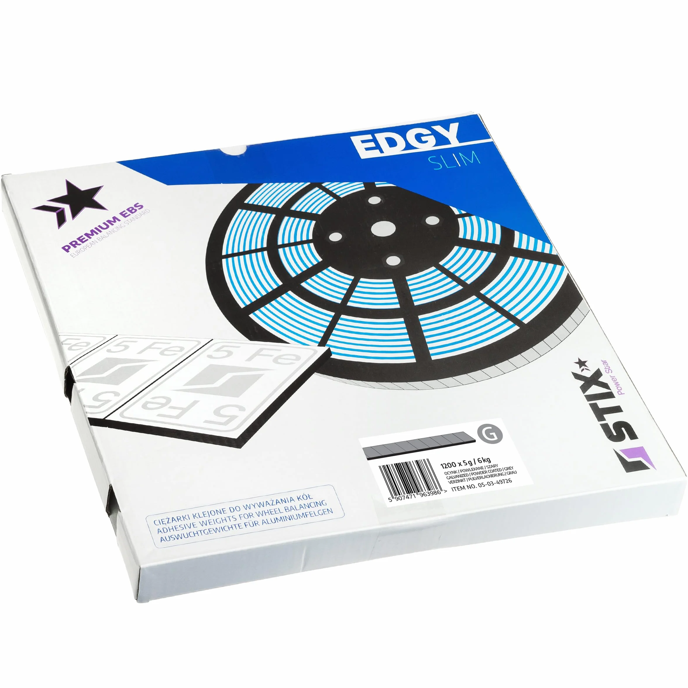 Stix Automotive Equipment - Pesi Adesivi di bilanciamento - Rotolo da 6 kg - 1200 x 5 g - Edgy - Slim - Autoadesivo