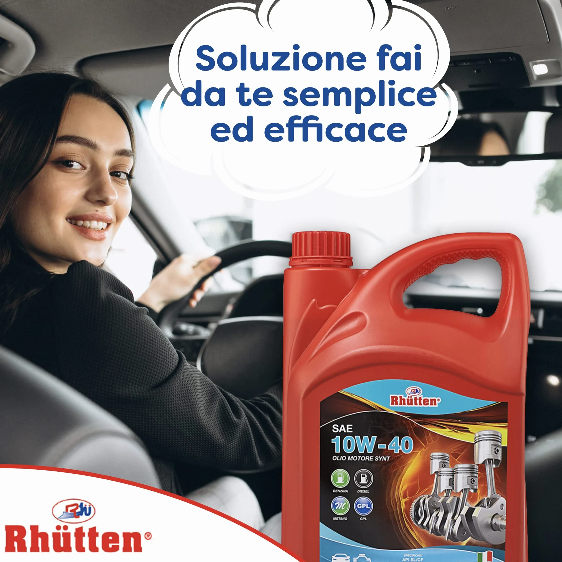 Olio Motore 10W40 Semi Sintetico 4L per Auto, Benzina, Diesel, Gpl, Ibride