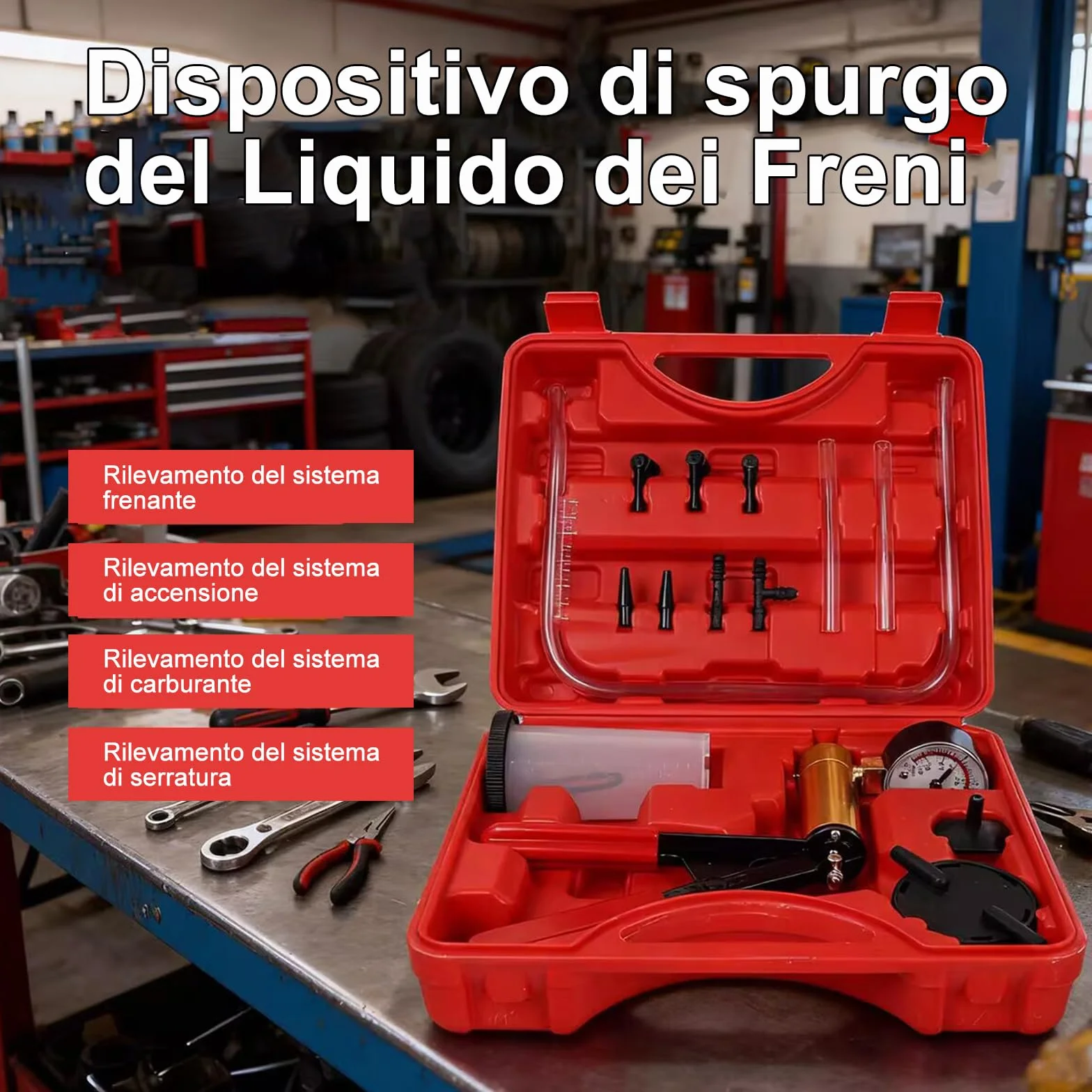 Freni Auto Kit Spurgo Liquido Freni Pompa Manuale Svuotare