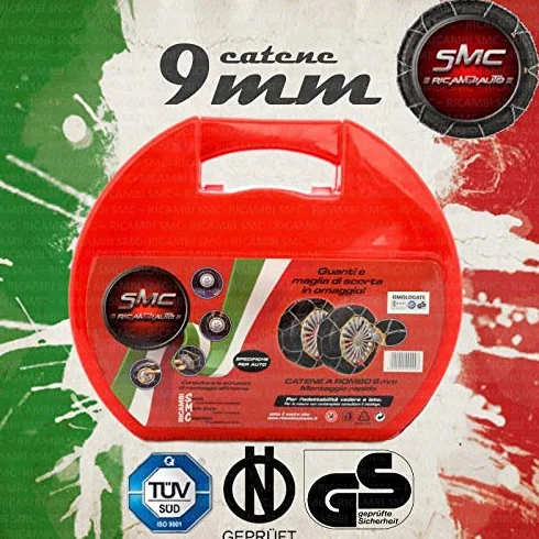 SMC Catene da Neve OMOLOGATE 9mm Pneumatici 225/45 R 17