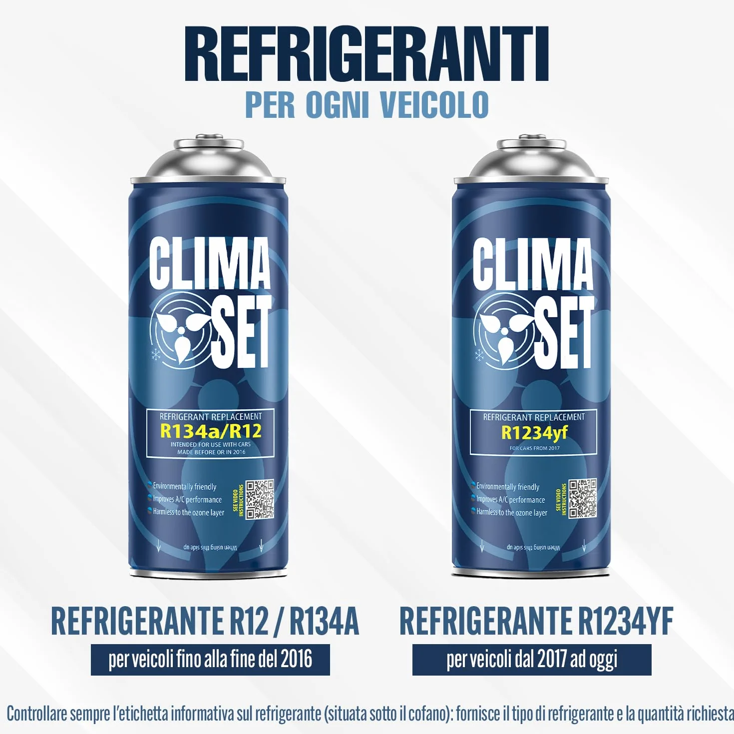 Refrigerante di ricambio R134a 170 g per climatizzatore auto con tubo gas e manometri condizionatori – kit ricarica clima auto - refrigerante R134a – ECO bombola
