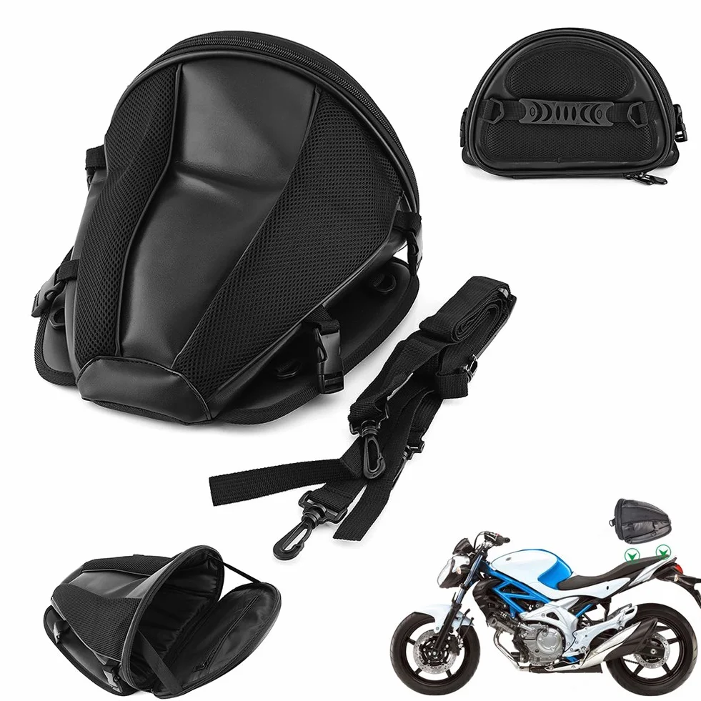 Luocute Borsa Moto Impermeabile, Borsa Sportiva Trasporto Sedile Posteriore, Borsa Coda per Telefono Chiavi Nera