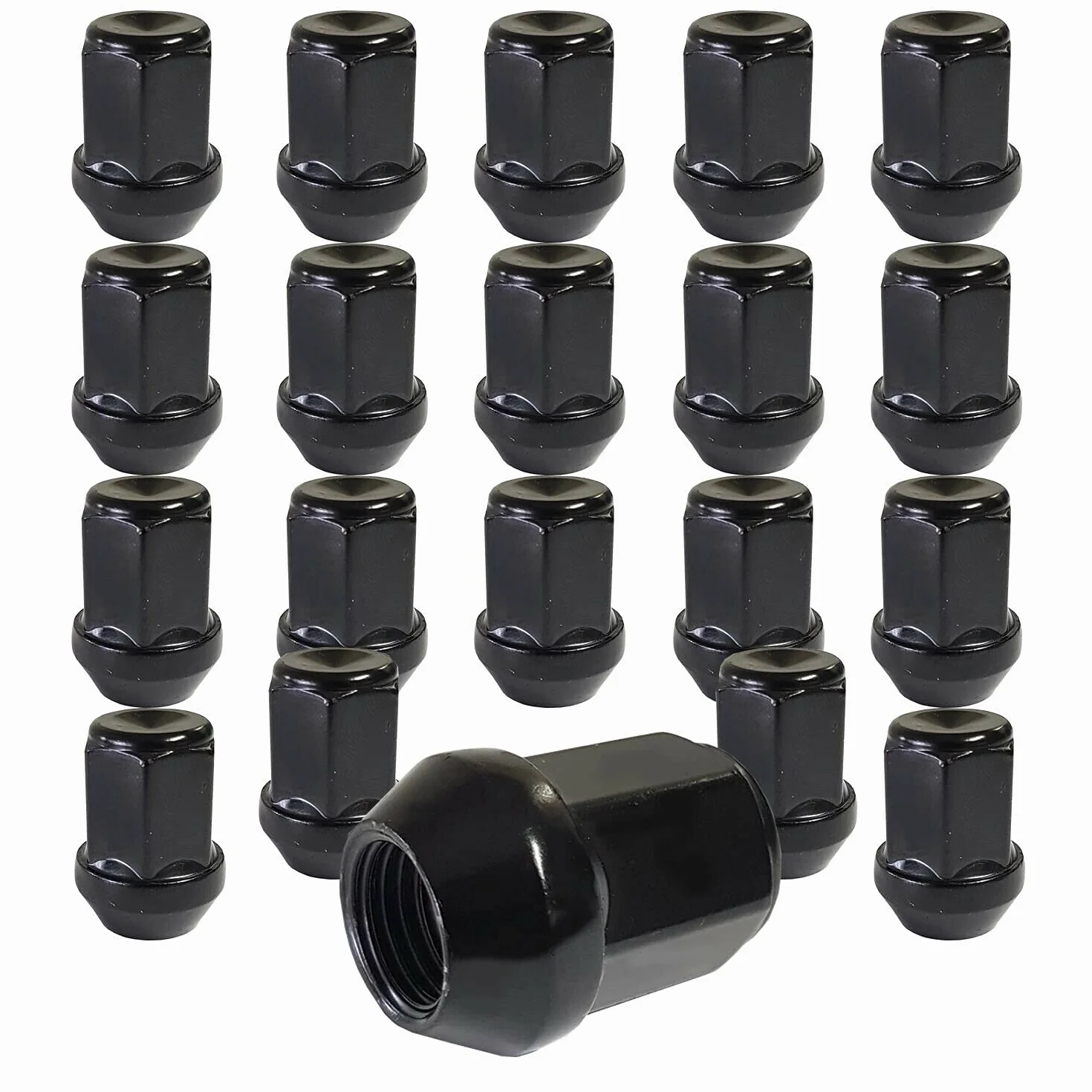 TRACER 20 dadi ruota neri collare conico chiuso M14x1,5 compatibile con Chrysler, Ford, Land Rover, Opel