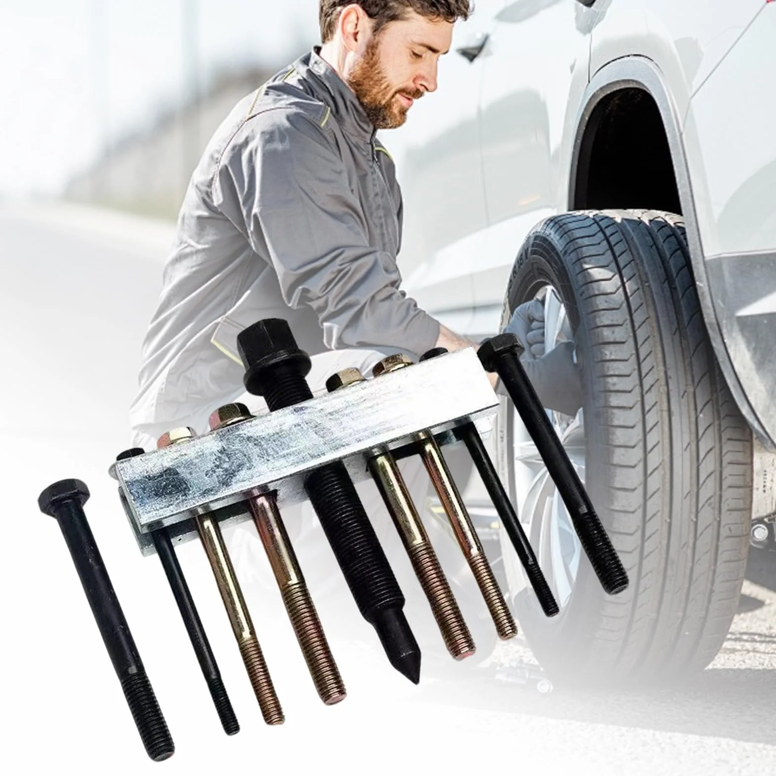 Attrezzo per Sfilare Pulegge Regolabile Resistente Kit Sterzo Freni Autocarro SUV Berlina