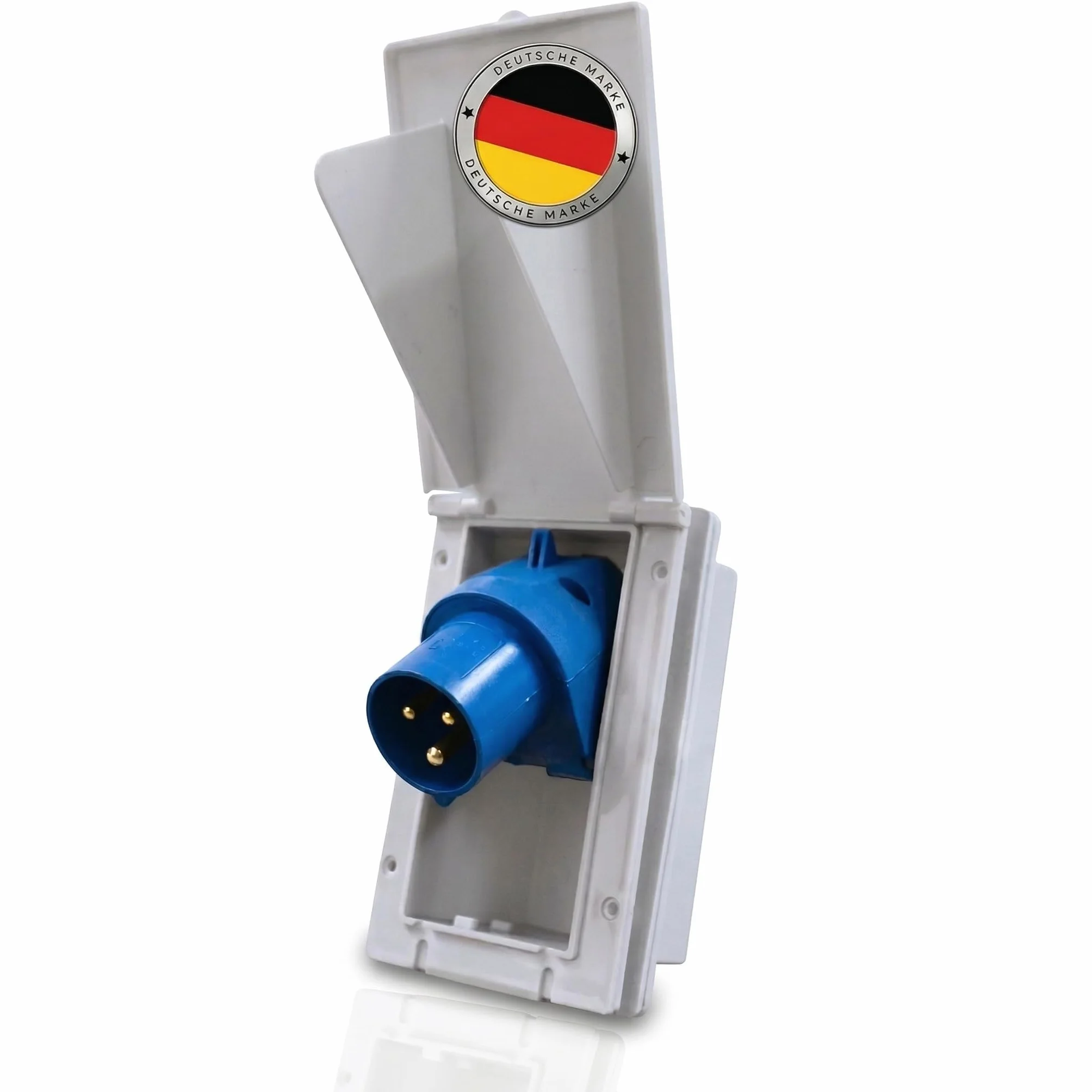 Carbest Presa CEE 16A Bianca Rettangolare IP44 240V 3 Poli Coperchio Ribaltabile Spina da Incasso