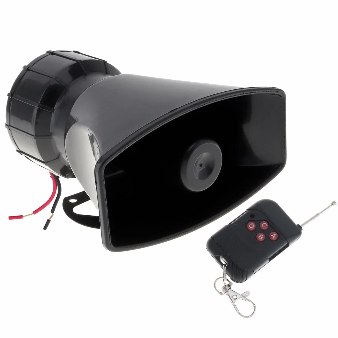 Sirena per auto con 7 diversi toni, suono del clacson, ambulanza, sirena, traffico, con telecomando, 12 V, 100 W (1 x telecomando)