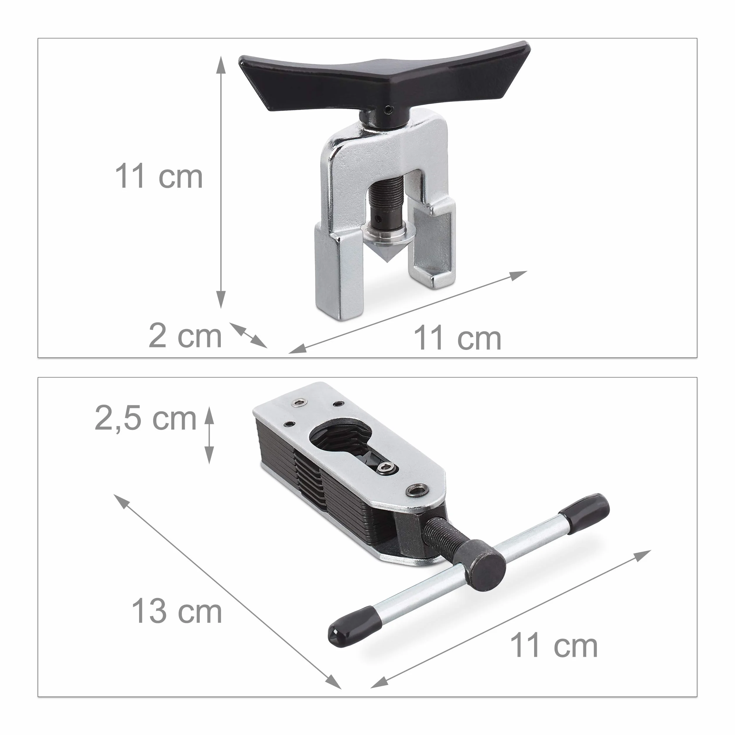 Relaxdays Cartellatrice Universale per Tubi 4,7-16 mm Rame Alluminio Nero/Argento