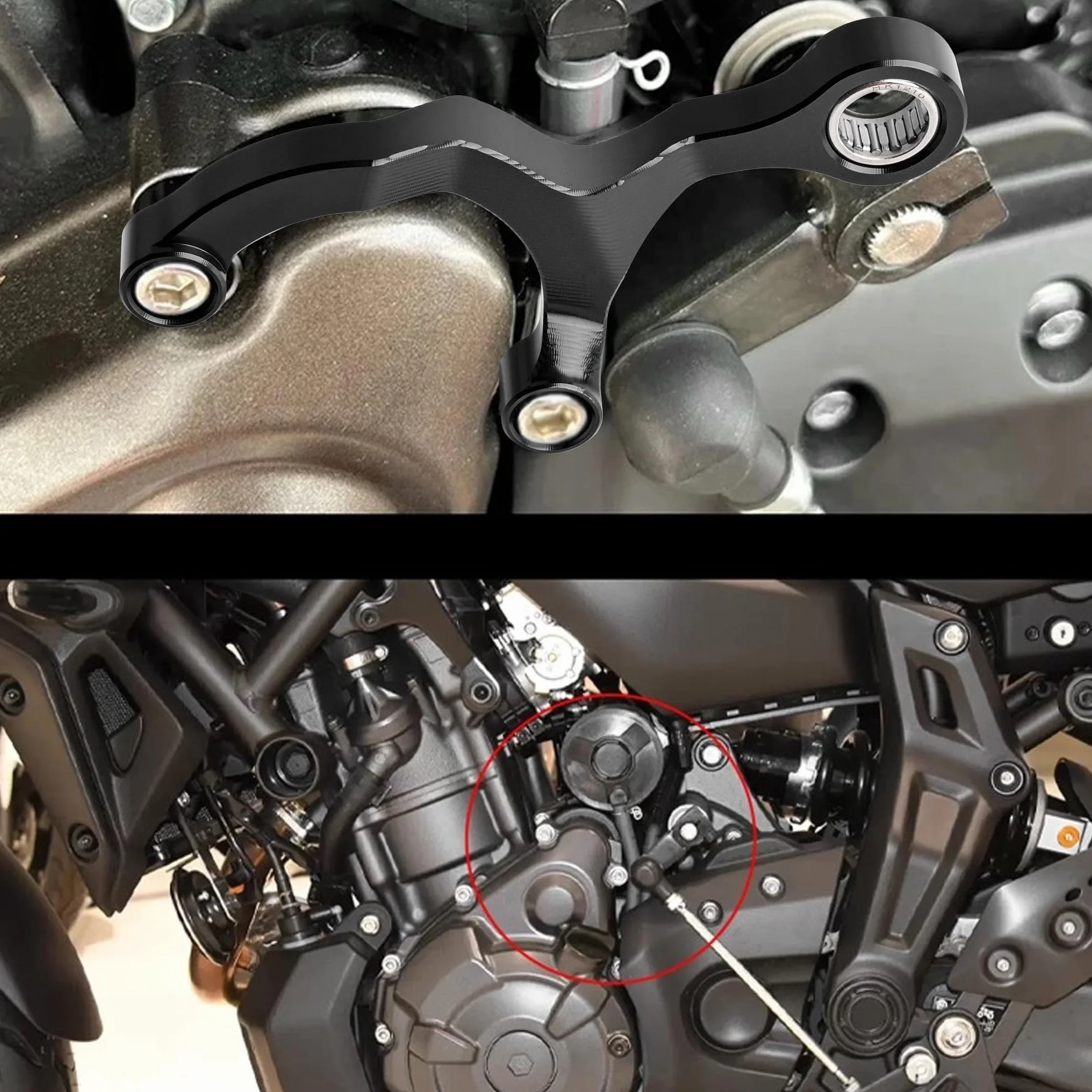 Supporto per cambio stabilizzatore del cambio in alluminio blu Compatible with Yamaha Tenere 700/XTZ700, Tenere 700 Rally Edition 2020-2024, Tenere 700 World Raid 2022 2023, MT-07, MT07