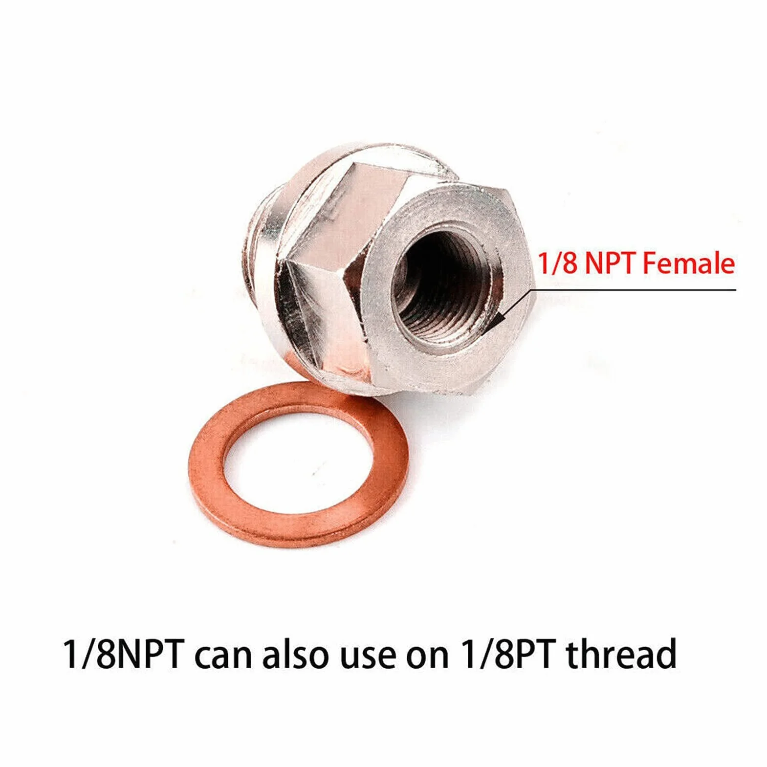 Adattatore Sensore Pressione Olio Filettatura M18x1,5 a 1/8NPT Sensore Temperatura Acqua di Scarico con Guarnizione