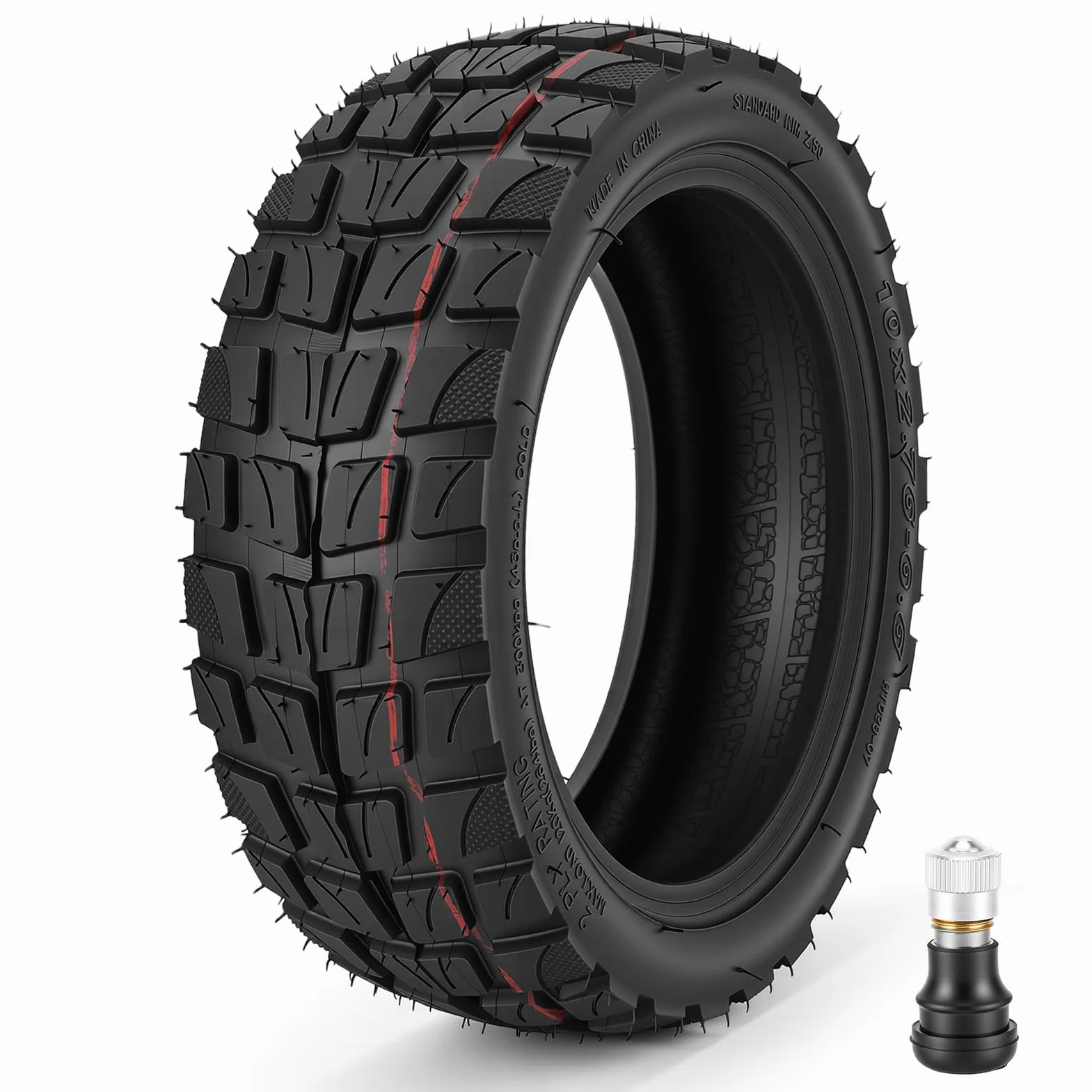 Pneumatico fuoristrada 10x2.75-6.5 tubeless gomma antiscivolo per scooter elettrico 10 pollici