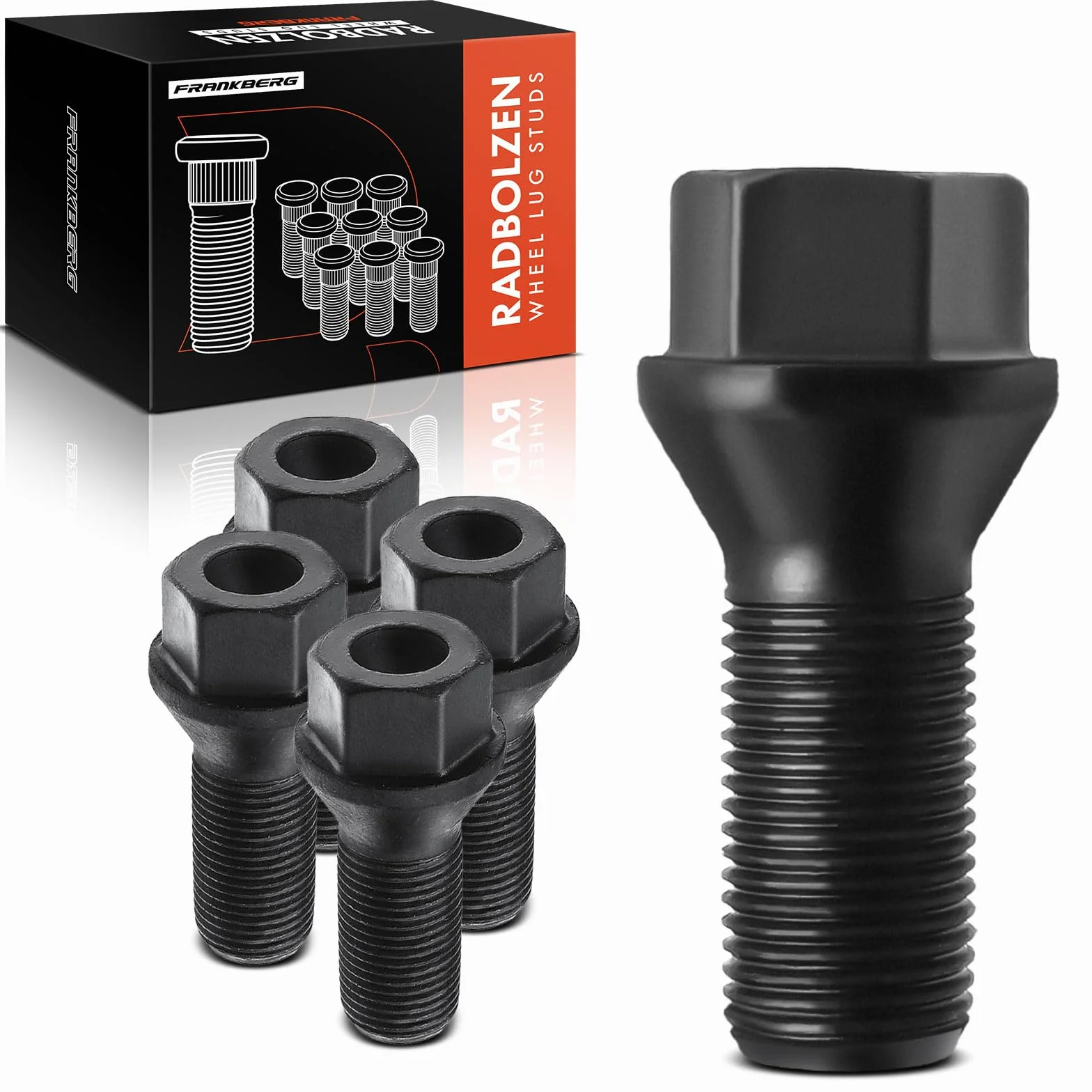Frankberg 5x Bulloni ruota M14 x 1,25 mm Compatibile con Serie 1 2 3 4 5 6 7 8 X2 X3 X4 X5 X6 I3 I8 M.I.N.I B7