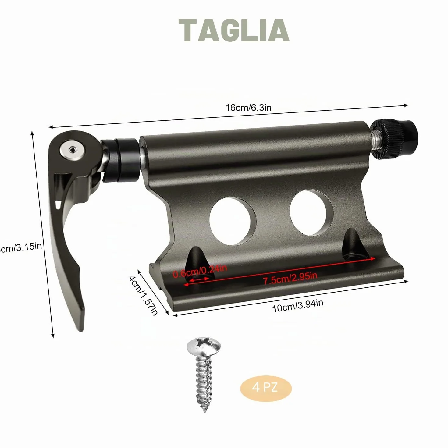 Portabici da automobile in lega di alluminio supporto a sgancio rapido forcella anteriore Nero