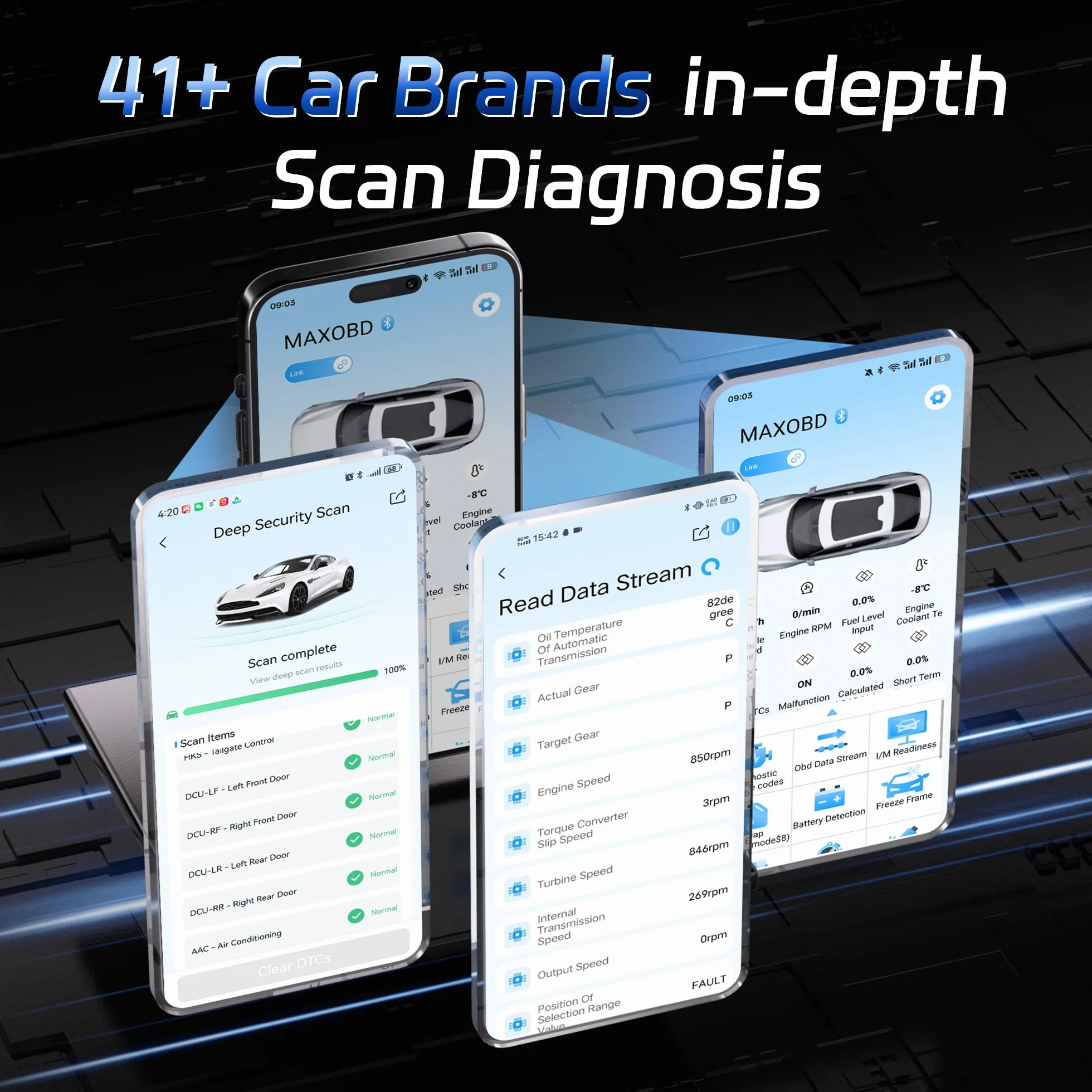 KONNWEI MAXOBD OBD2 Bluetooth Scanner OBDII Code Reader Auto Check Engine Light
