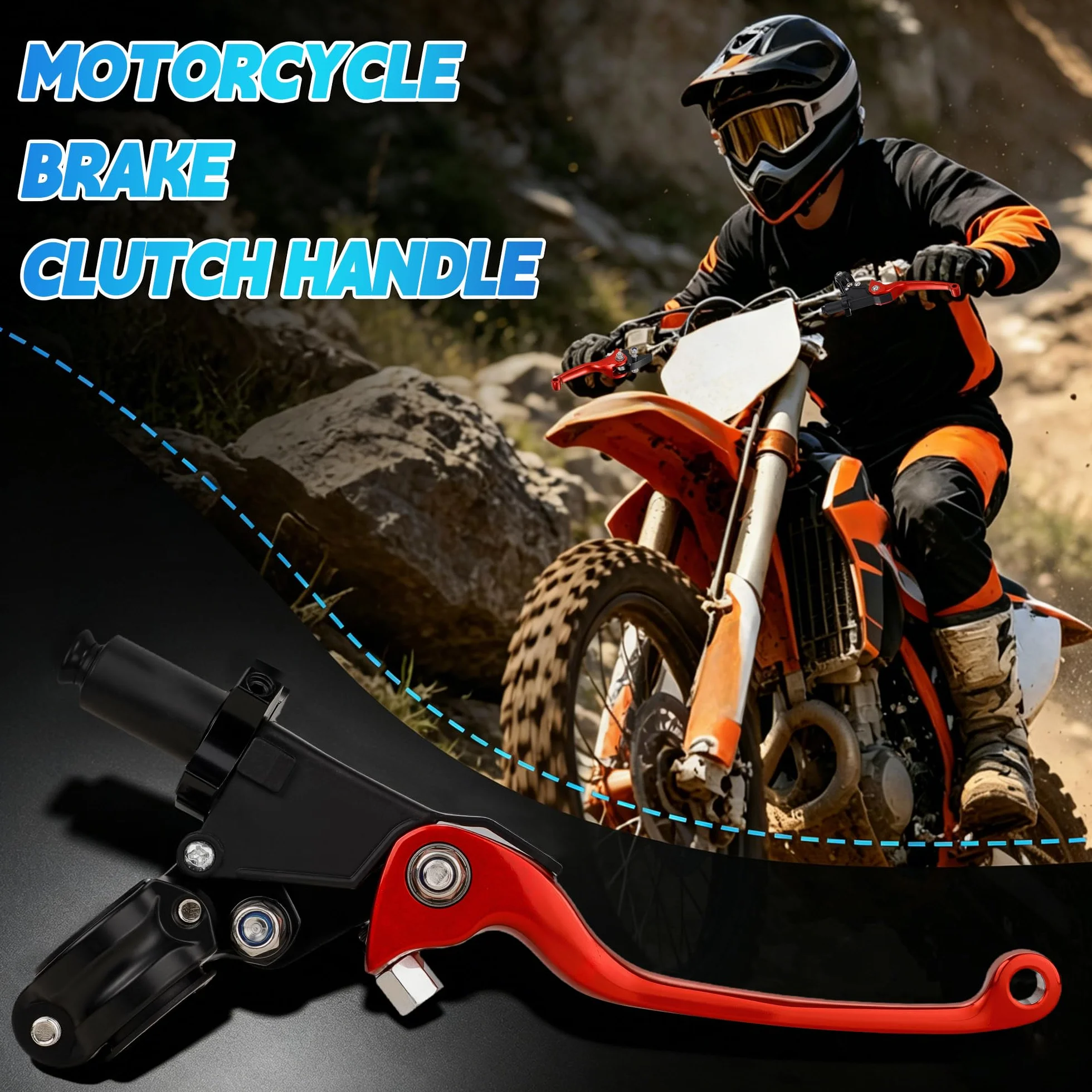 Leva frizione freno pit bike 1 coppia 7/8" 22mm alluminio forgiato pieghevole per 50CC-150CC CRF XR 90/110/125/140/150cc Pit Dirt Bike ATV Mini Bike Rosso