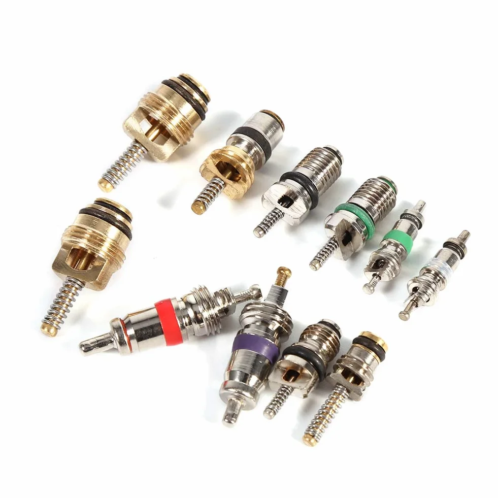 Car Valvola A/C 102pcs Alluminio Accessori R134a R12 Valvola nucleo con strumento di rimozione