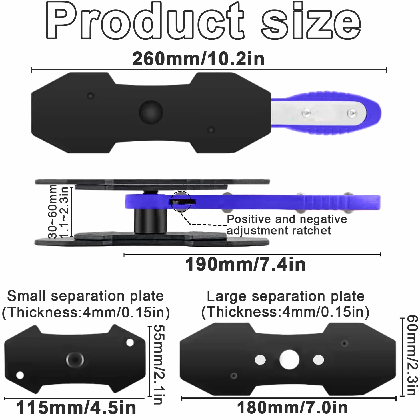 Kit di ripristino pistoncino freno 7 pezzi con pressa a cricchetto per pinze freno e ganci ricambio pastiglie freno