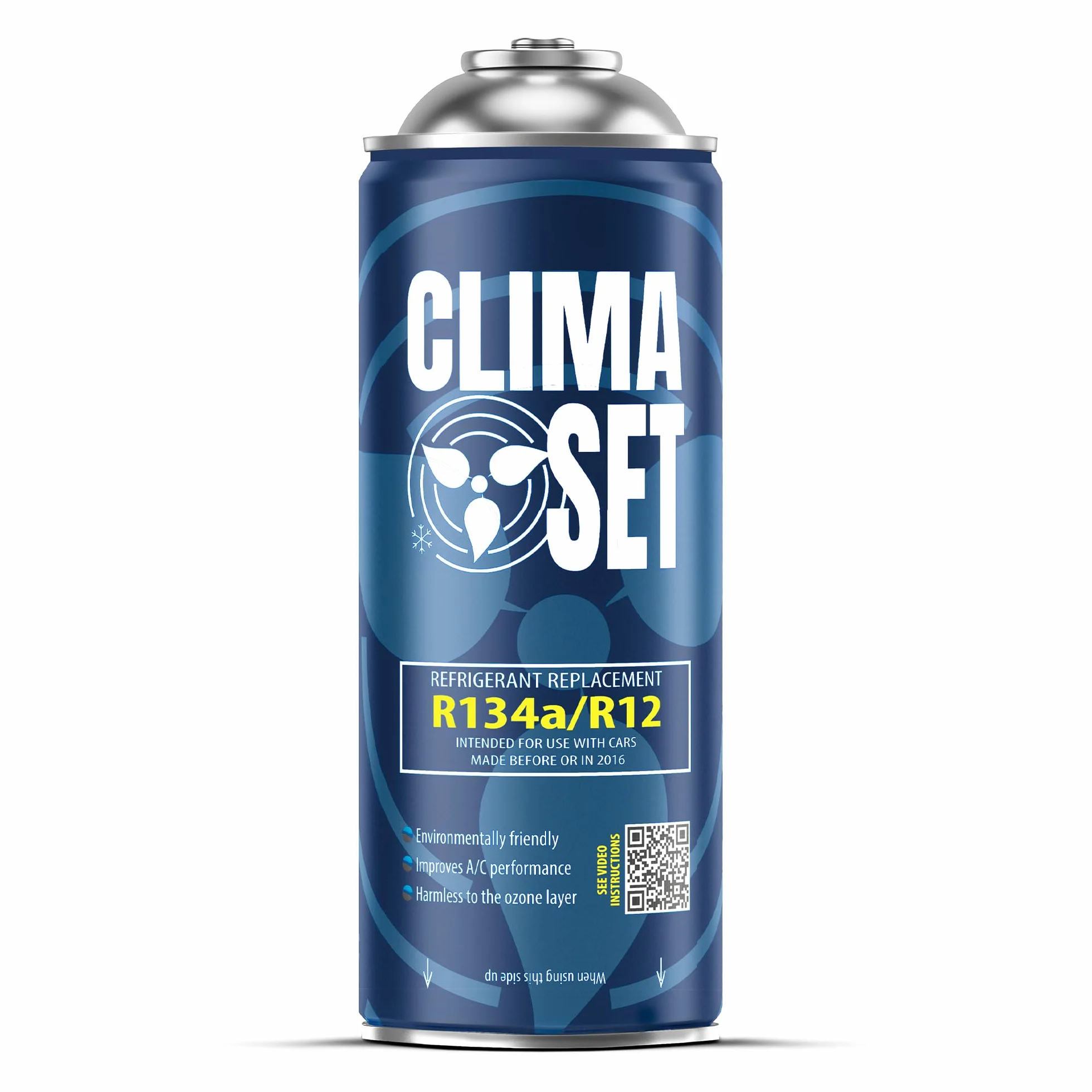 Refrigerante di ricambio R134a 170 g per climatizzatore auto con tubo gas e manometri condizionatori – kit ricarica clima auto - refrigerante R134a – ECO bombola