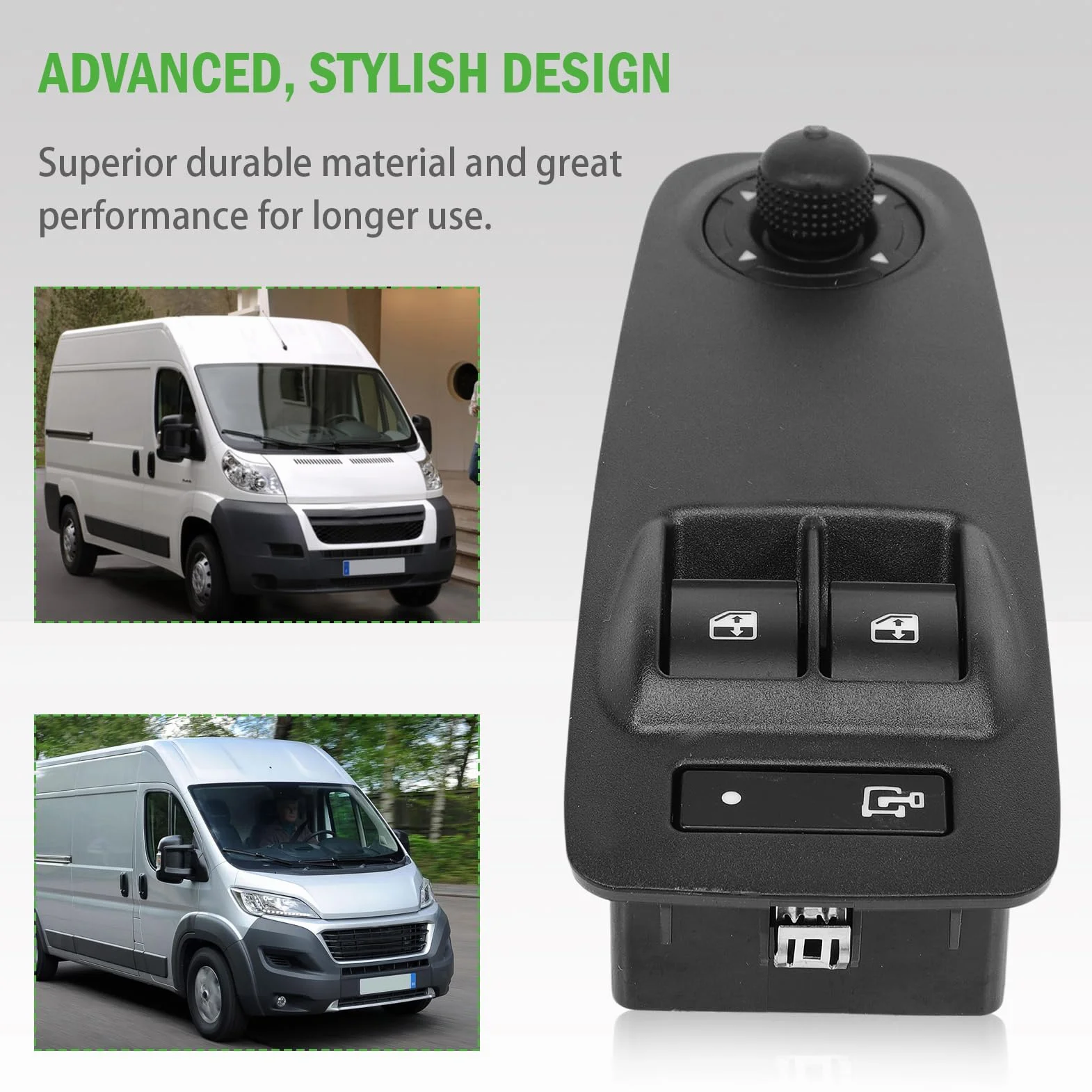 Interruttore alzacristalli console lato guida compatibile Jumper II Ducato III Boxer 735532905 1608705680 1606921480