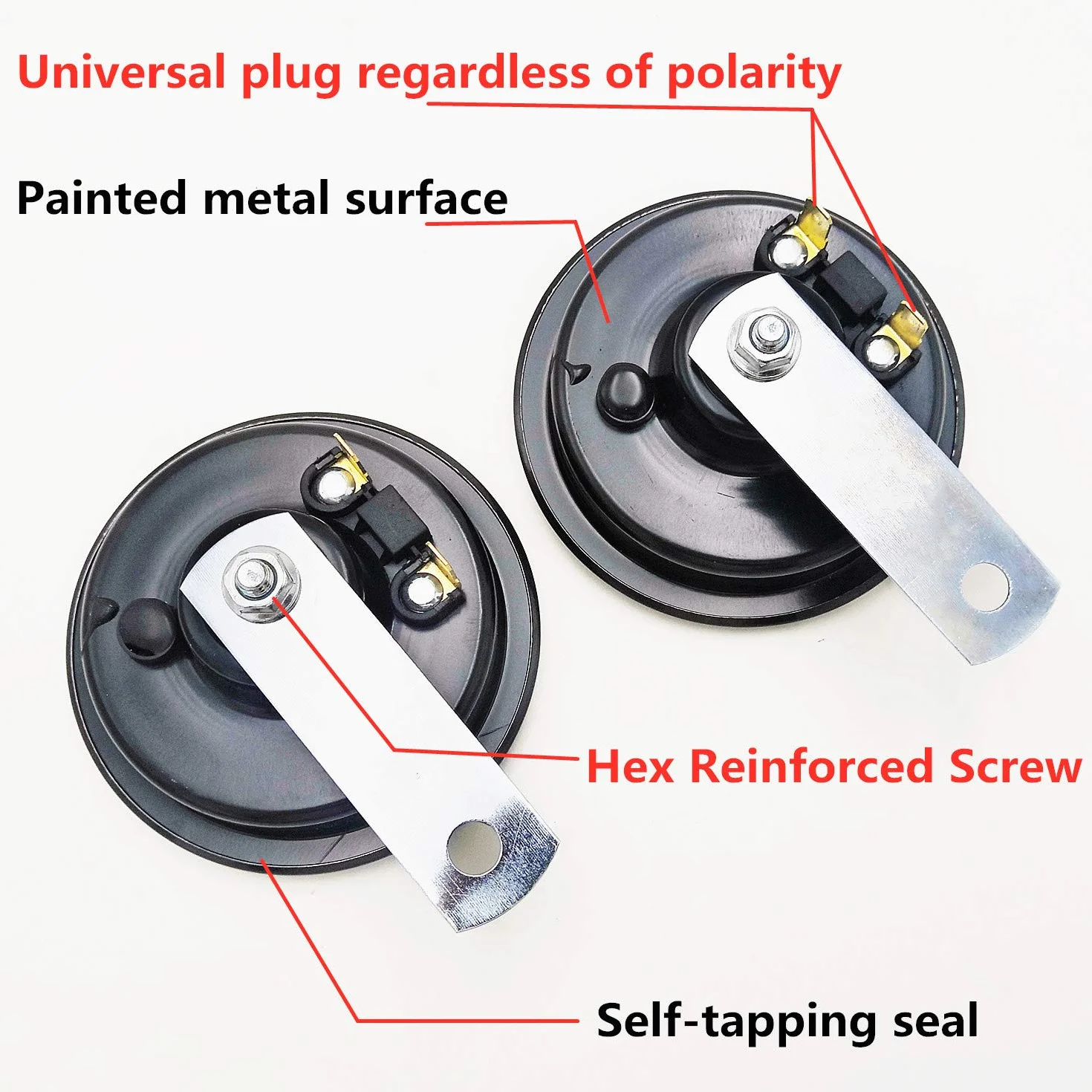 Car Horn Clacson 118DB 12V Tromba d'aria Super forte tono alto e basso tono doppio corno in metallo con impermeabile universale auto corno per auto elettrica per moto camion camion barca ecc